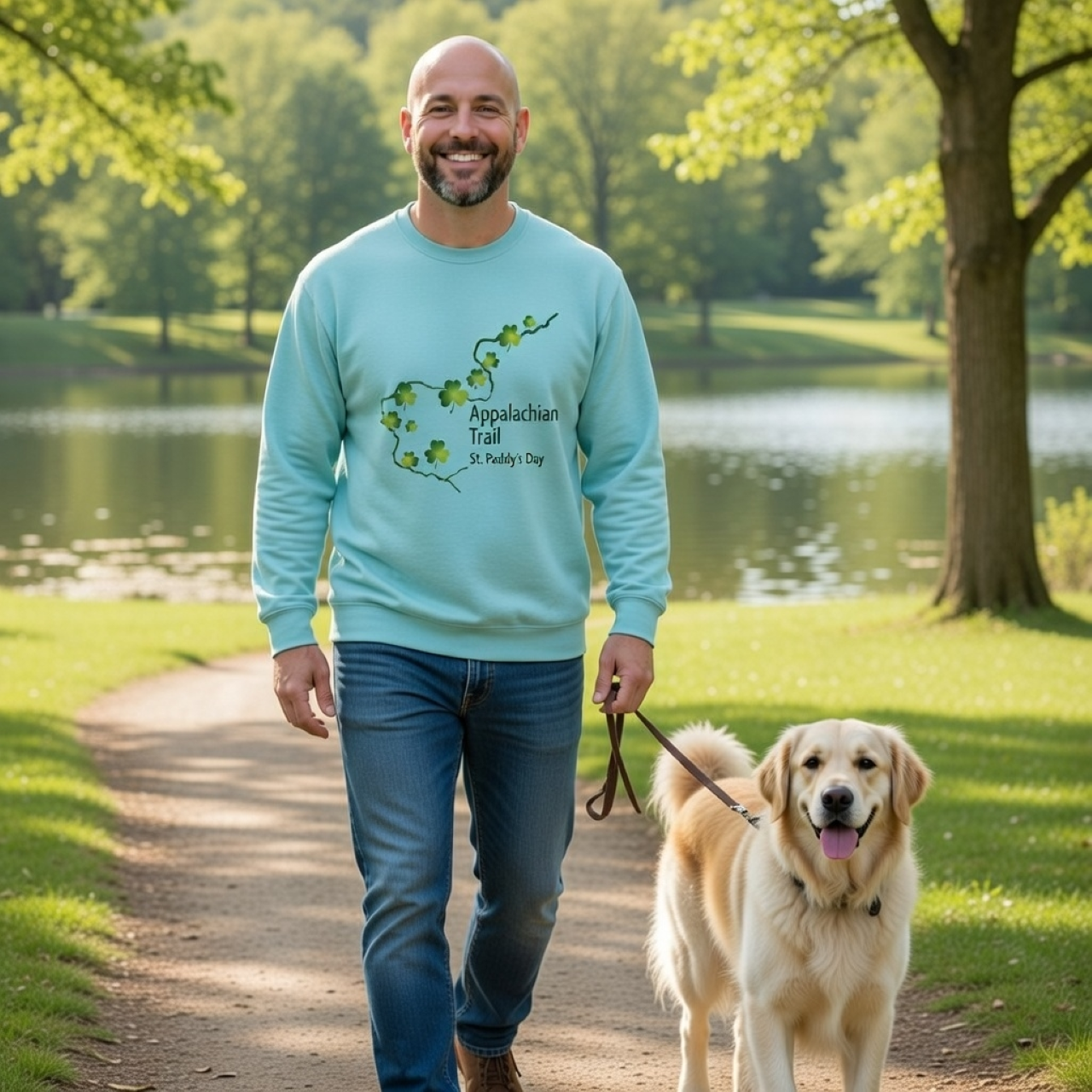Appalachian Trail St. Paddy’s Day Sweatshirt – Shamrock Hiking Crewneck | Vintage Outdoor Pullover product thumbnail image Appalachian Trail St. Paddy’s Day Sweatshirt – Shamrock Hiking Crewneck | Vintage Outdoor Pullover product thumbnail image