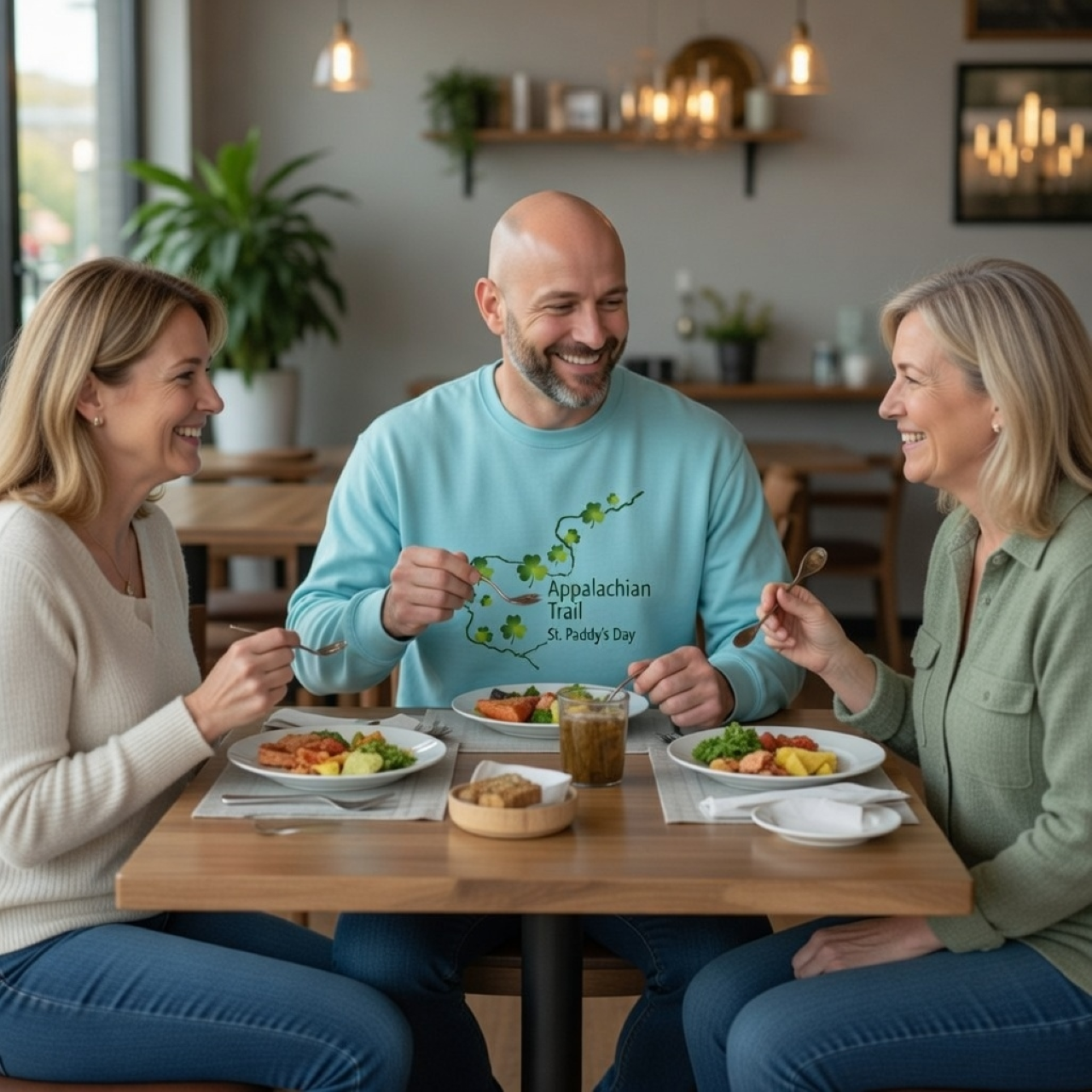 Appalachian Trail St. Paddy’s Day Sweatshirt – Shamrock Hiking Crewneck | Vintage Outdoor Pullover product thumbnail image