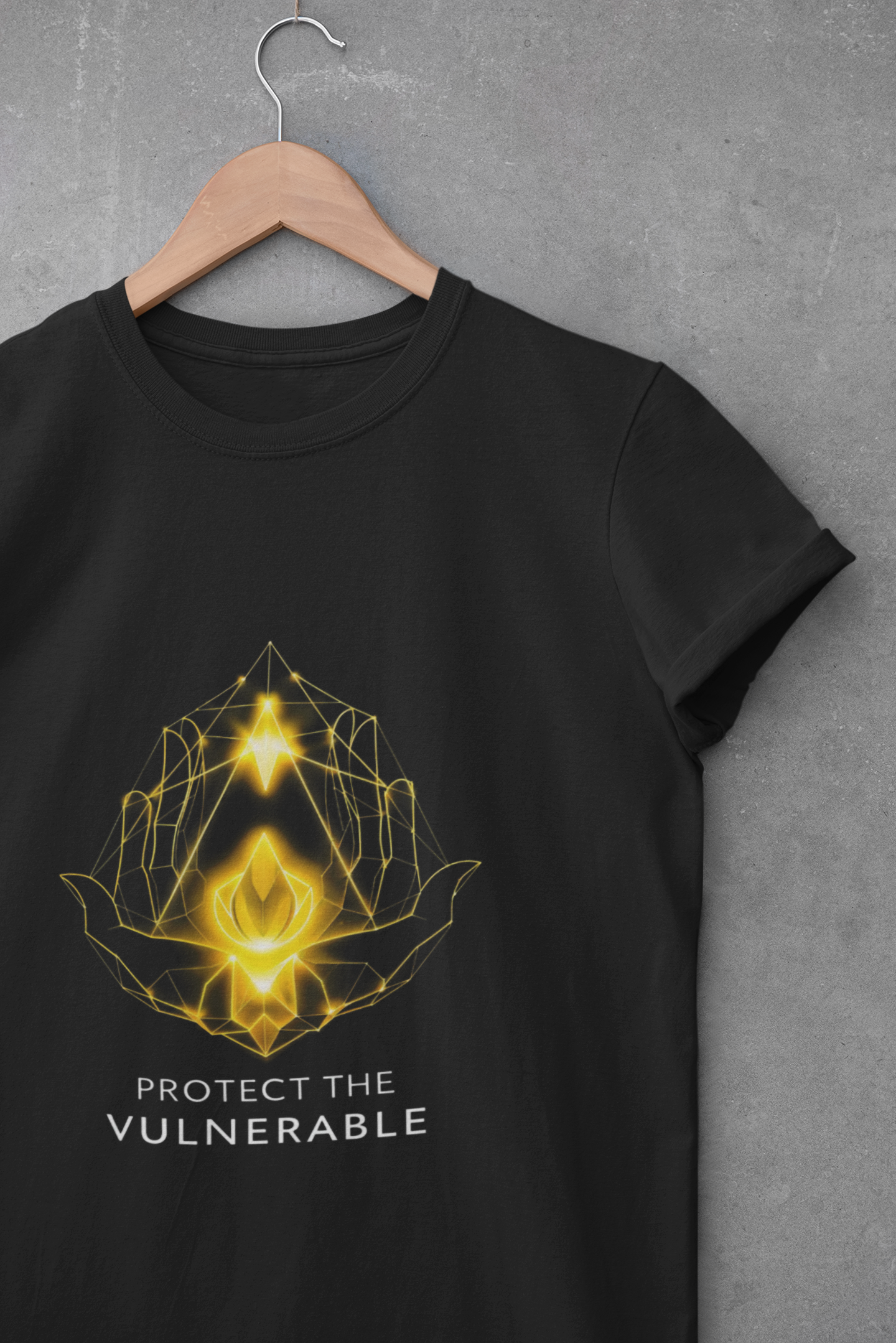 Protect the Vulnerable T-Shirt — Golden Praying Hands Charity Tee product thumbnail image Protect the Vulnerable T-Shirt — Golden Praying Hands Charity Tee product thumbnail image