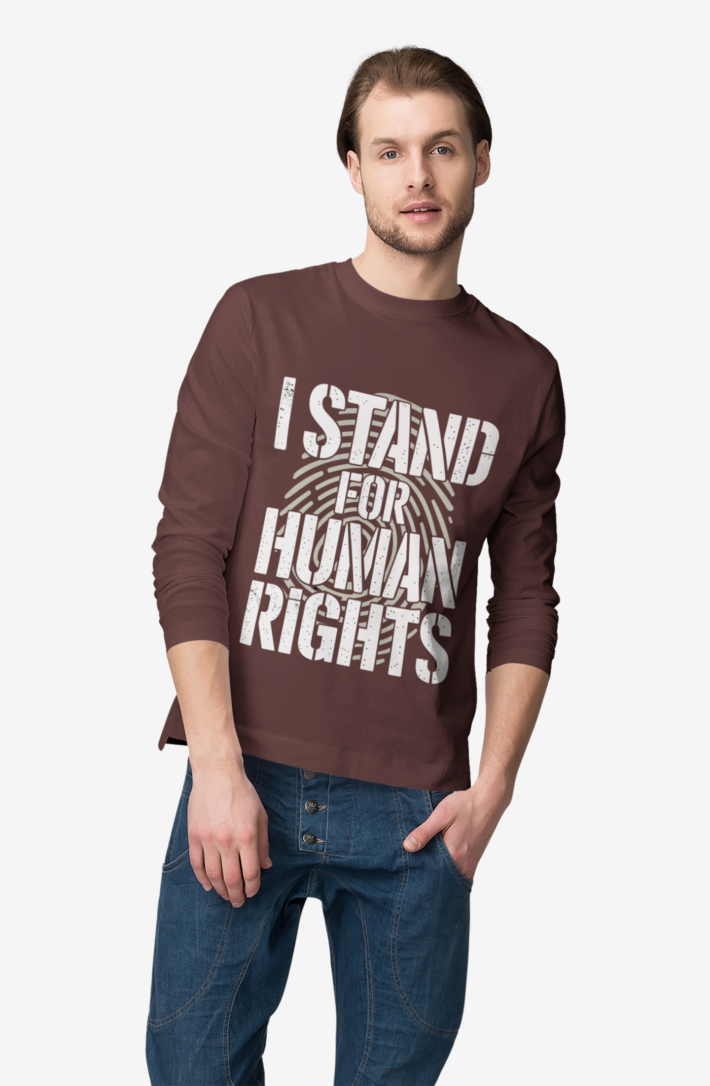 Human Rights Crewneck Sweatshirt — "I Stand for Human Rights" Statement Pullover product thumbnail image