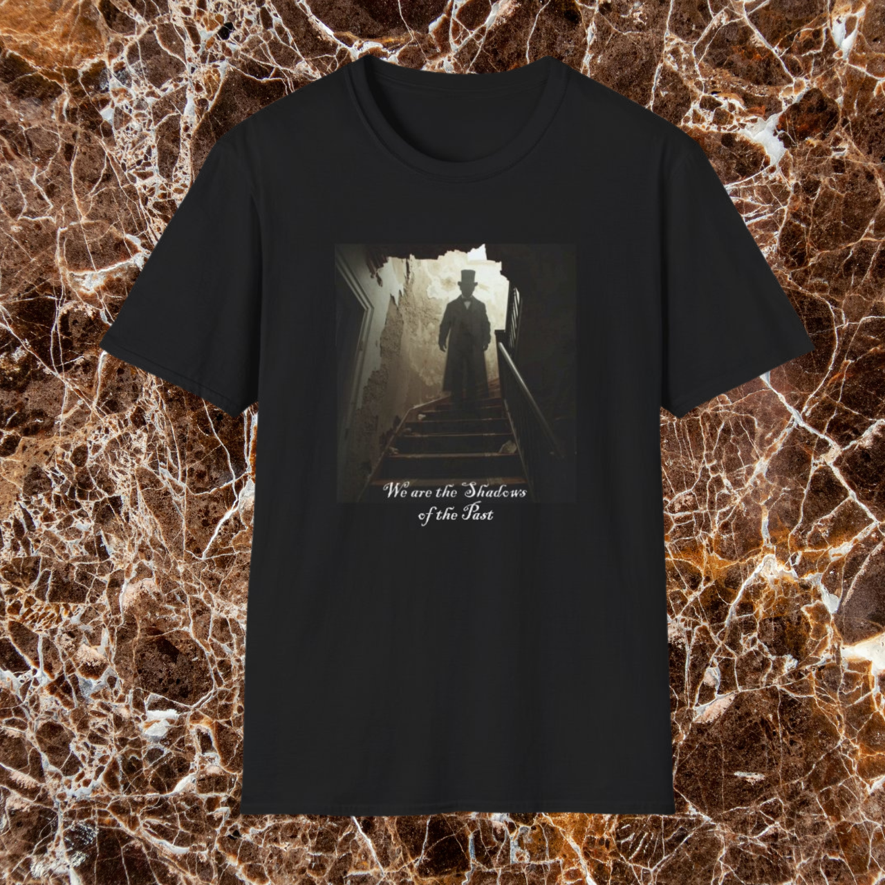Gothic Shadows Ghost T‑Shirt — "We are the shadows of the past" Vintage Victorian Mystery Tee product thumbnail image Gothic Shadows Ghost T‑Shirt — "We are the shadows of the past" Vintage Victorian Mystery Tee product thumbnail image