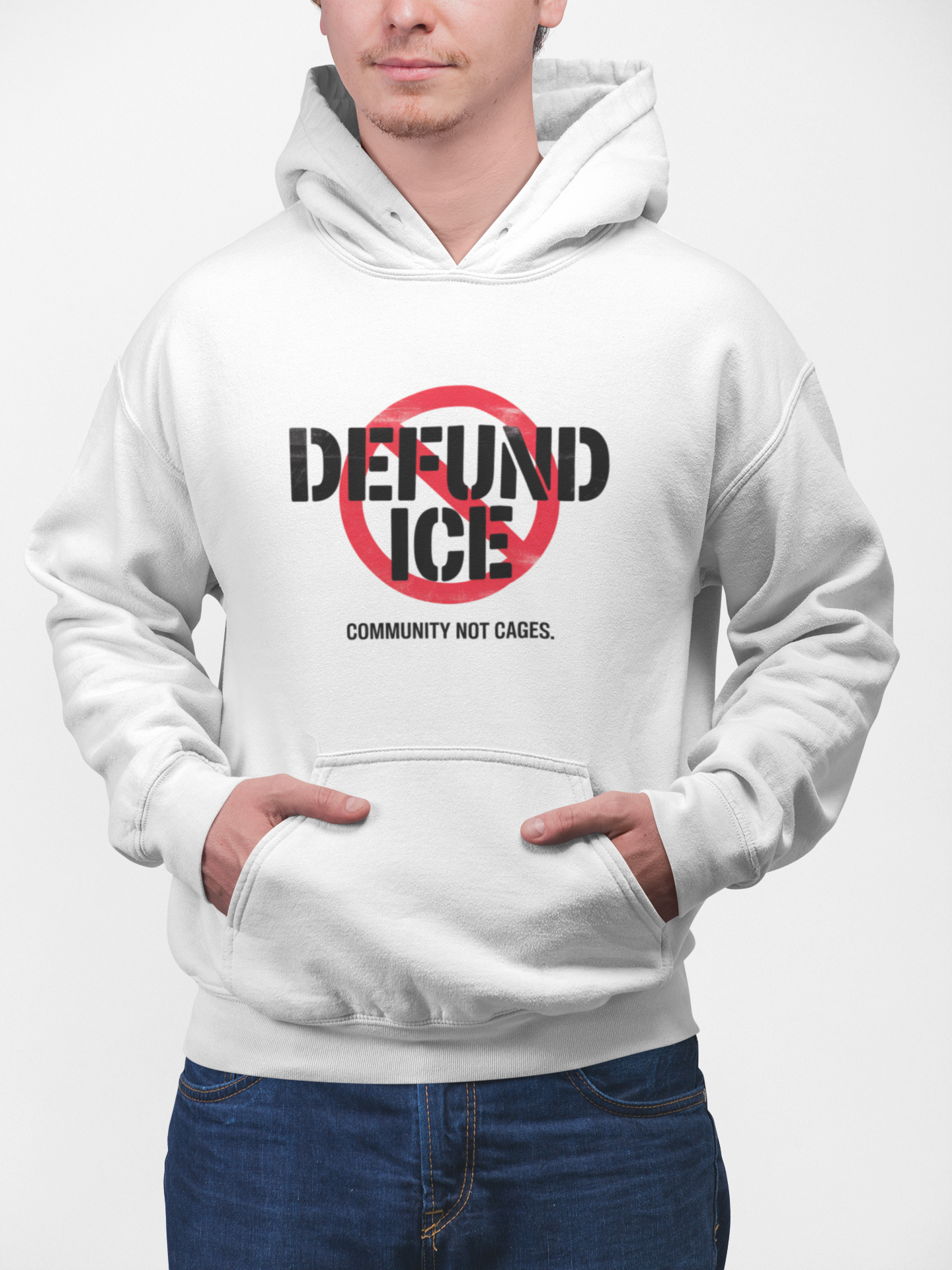 Defund ICE // Community Not Cages Protest Hoodie product thumbnail image