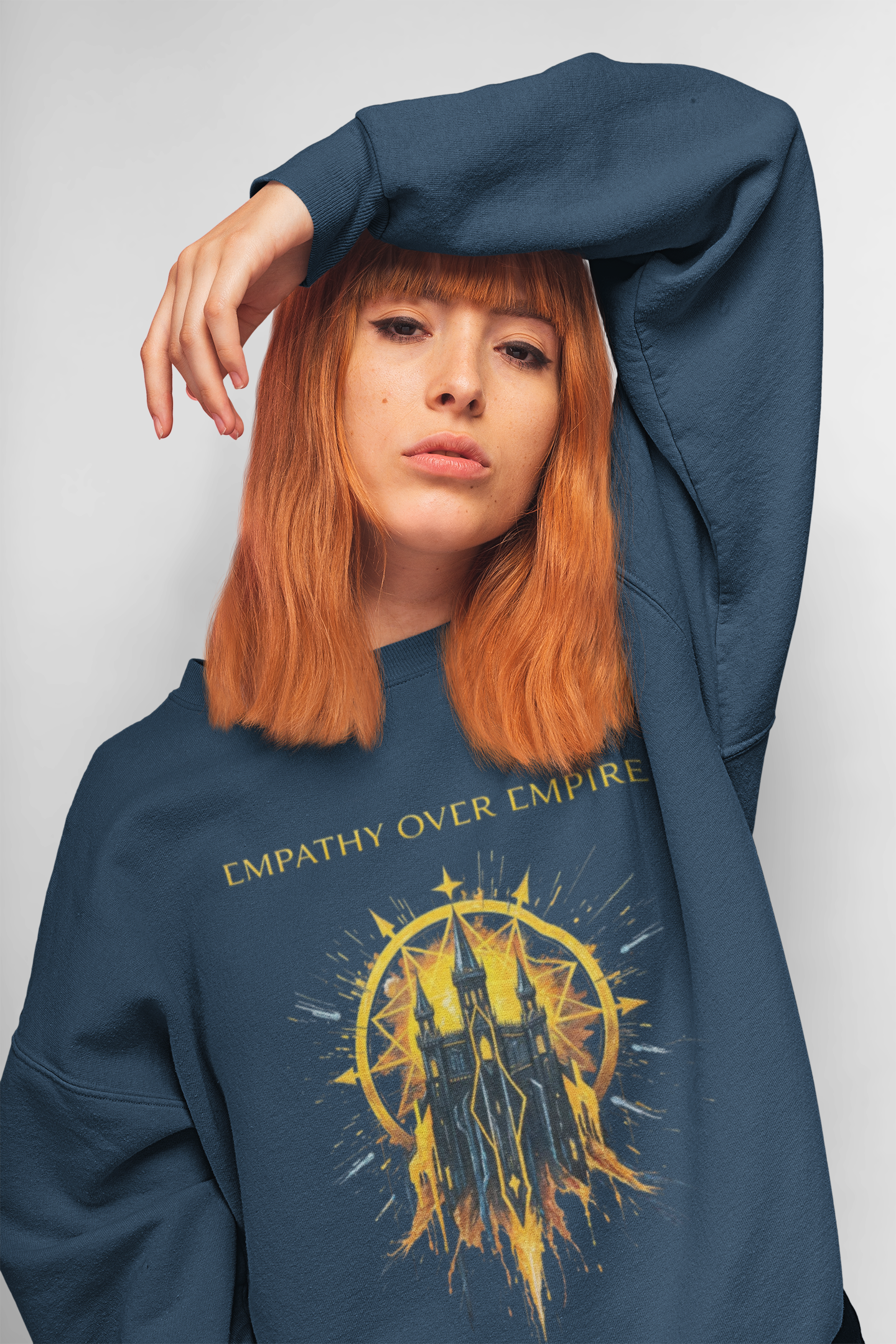 Sweatshirt — "Empathy Over Empire" Graphic Crewneck