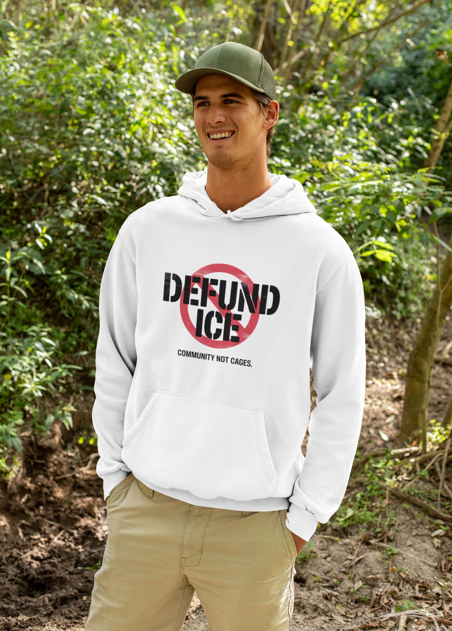 Defund ICE // Community Not Cages Protest Hoodie product thumbnail image