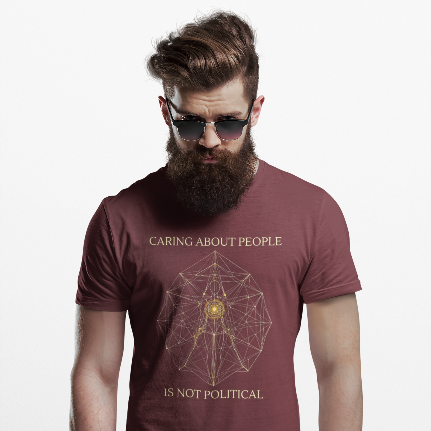 Caring About People Is Not Political // Geometric Sun Tee product thumbnail image