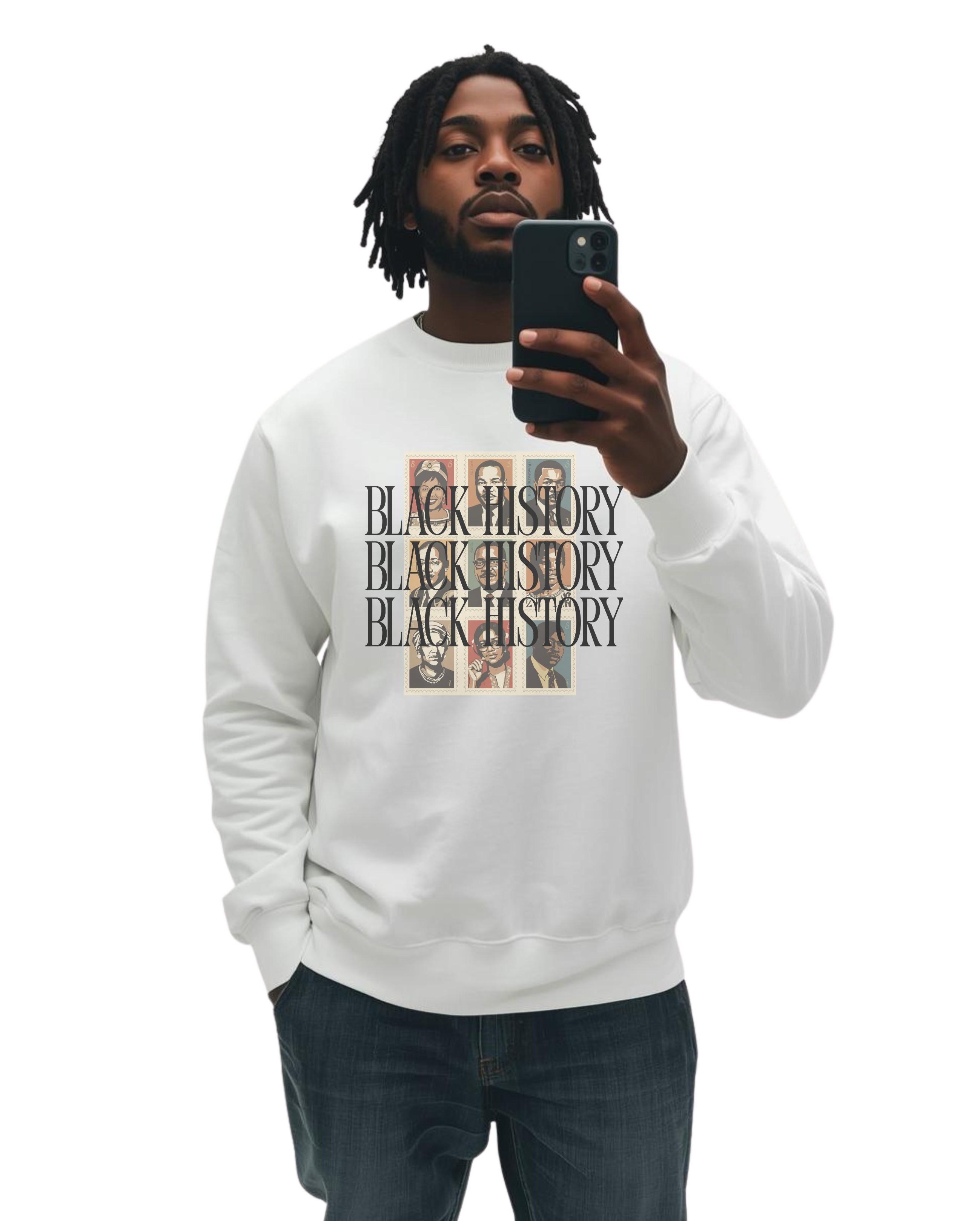 Black History Month Graphic "Black History" Appreciation Unisex Crewneck Pullover product thumbnail image