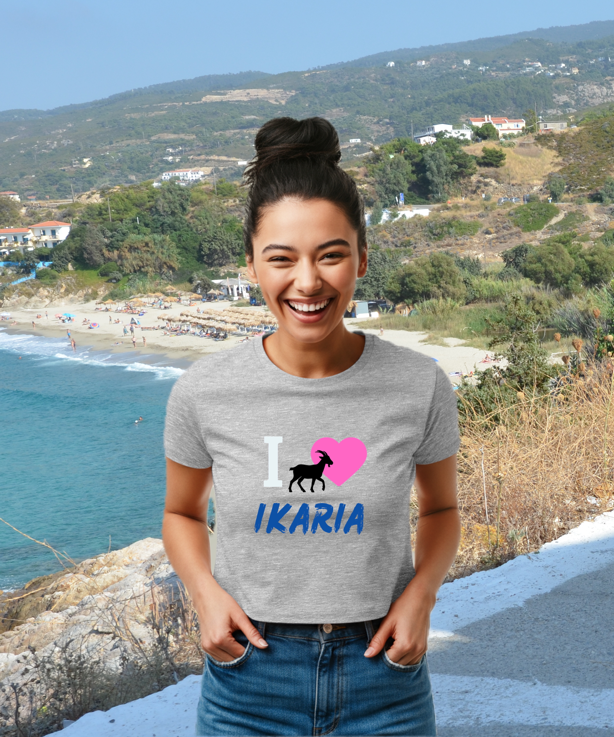 I Love Ikaria Women's Baby Tee product thumbnail image I Love Ikaria Women's Baby Tee product thumbnail image