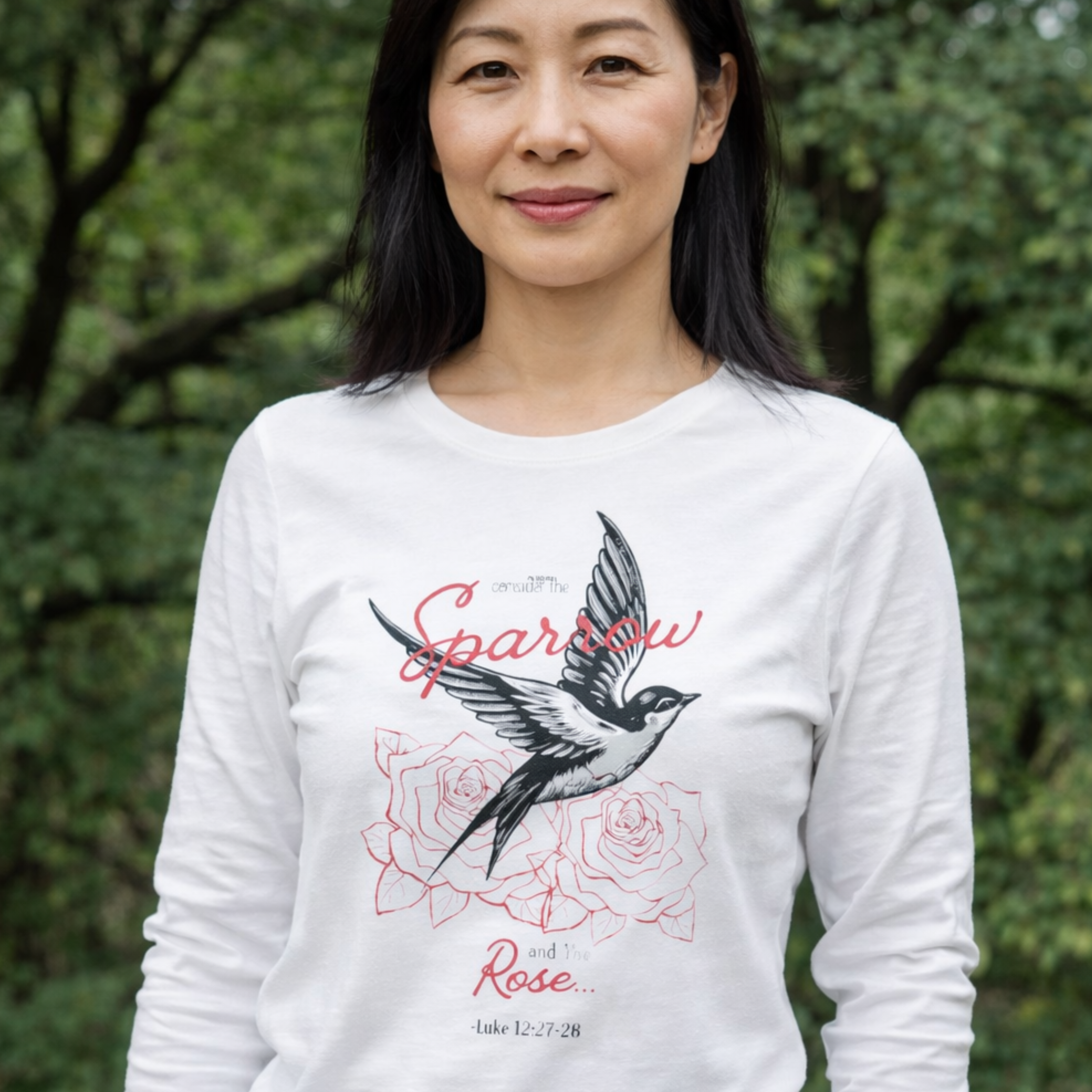 'Sparrow And Rose' Long Sleeve Tee product thumbnail image