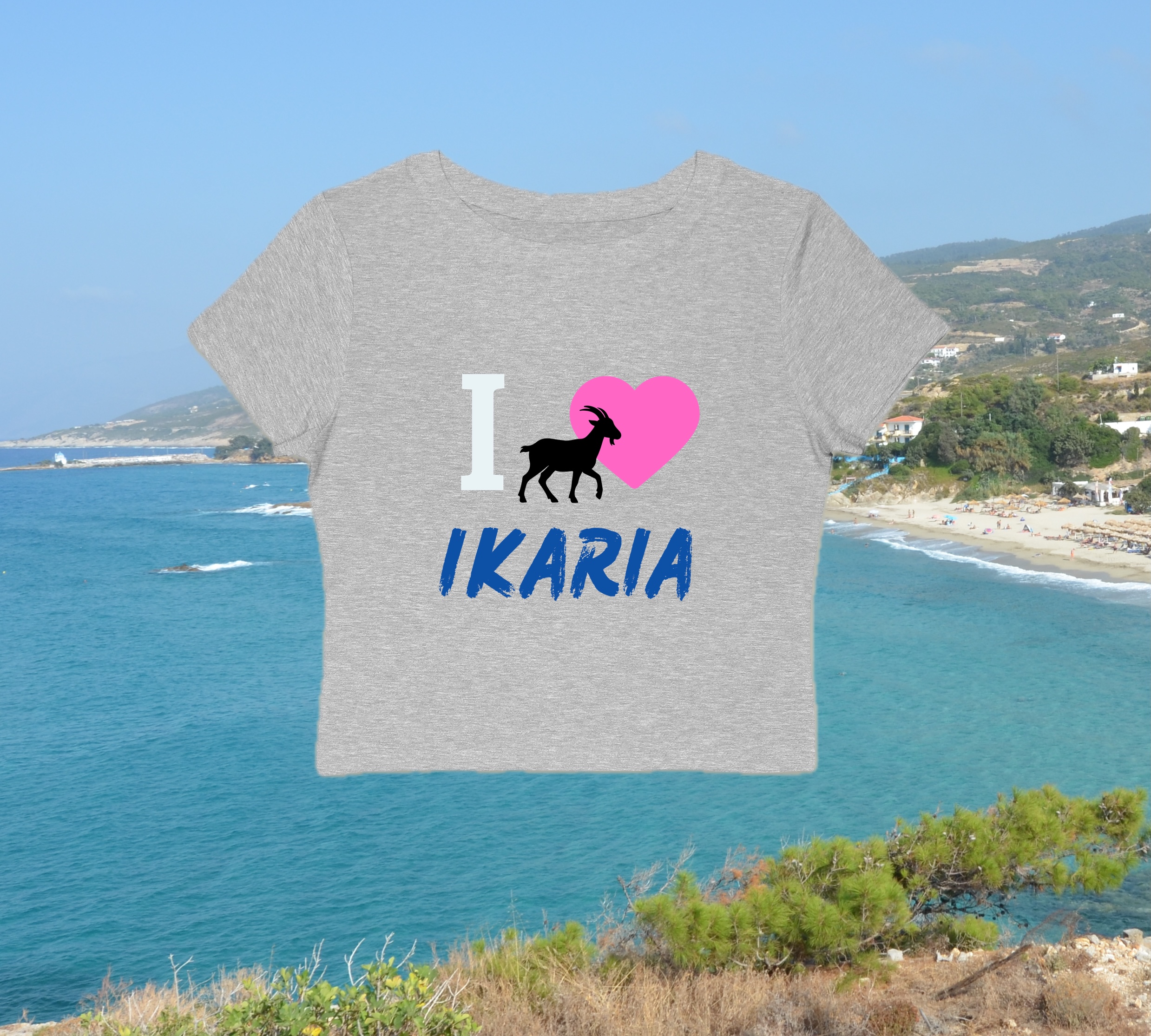 I Love Ikaria Women's Baby Tee product thumbnail image