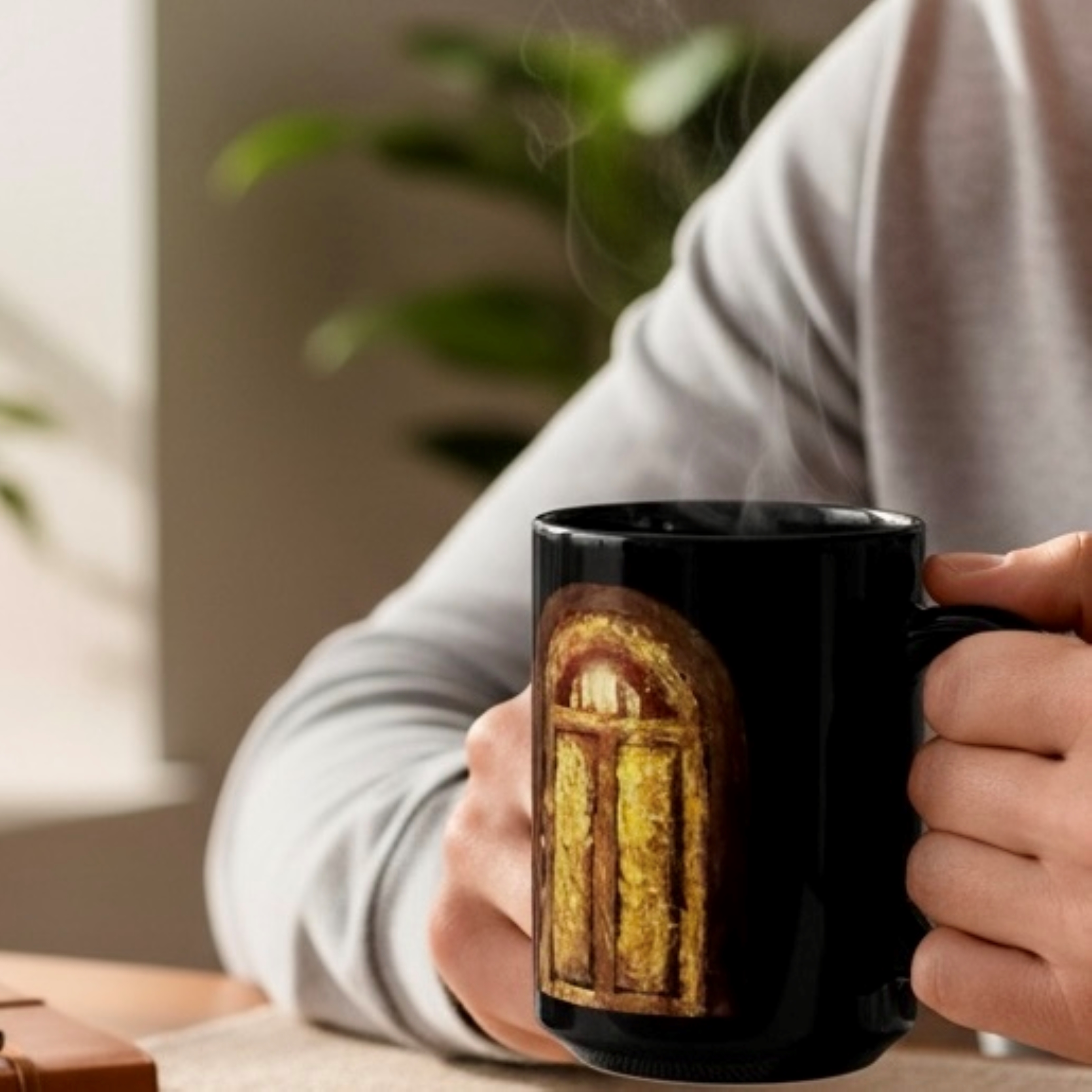 "I AM the Door" - Painting Print - Black Mug, 15oz