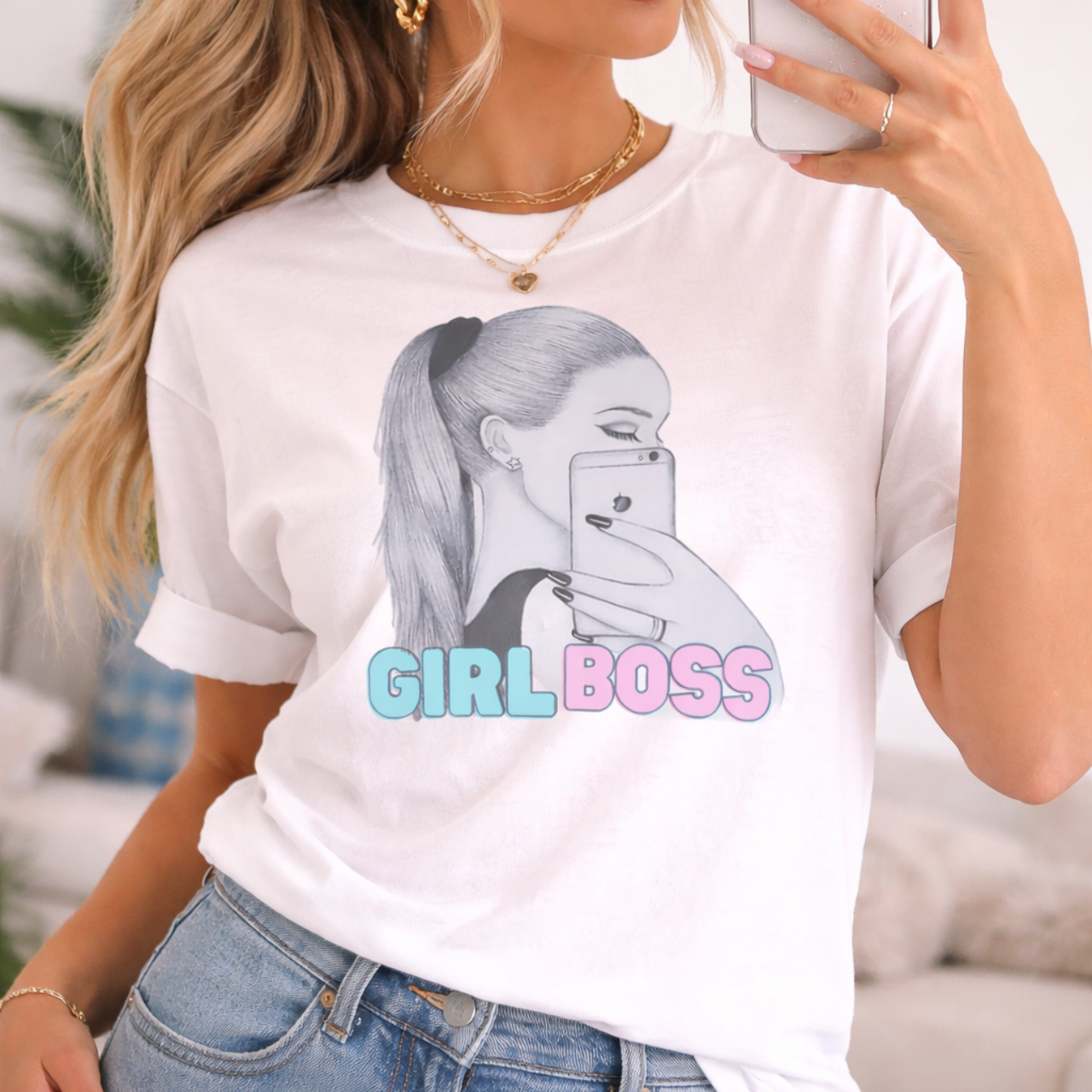 Unisex Girl Boss Energy Selfie Queen  Softstyle T-Shirt