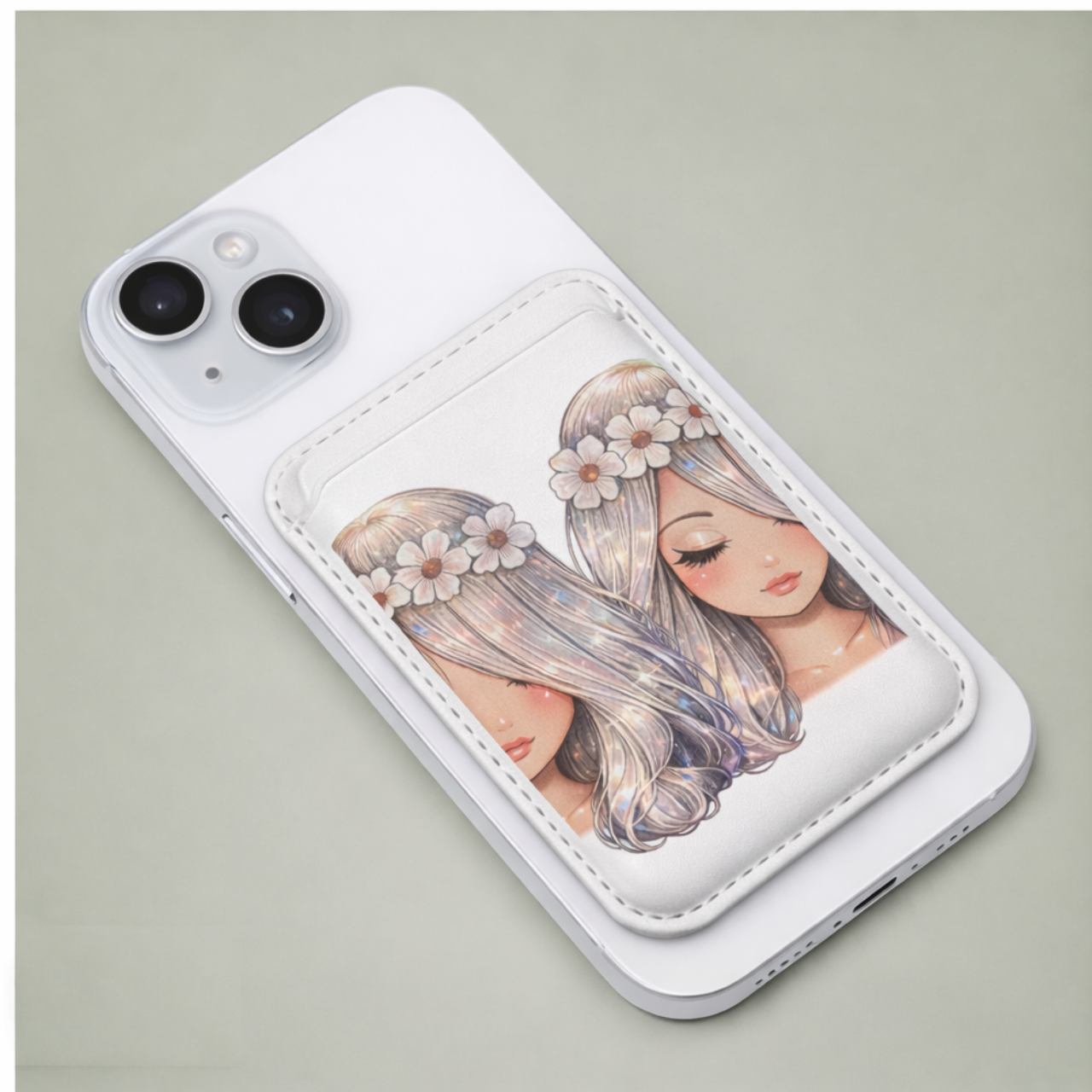 Cute Girl Art Magnetic Card Holder Vegan Phone Wallet (Magsafe® Compatible) product thumbnail image