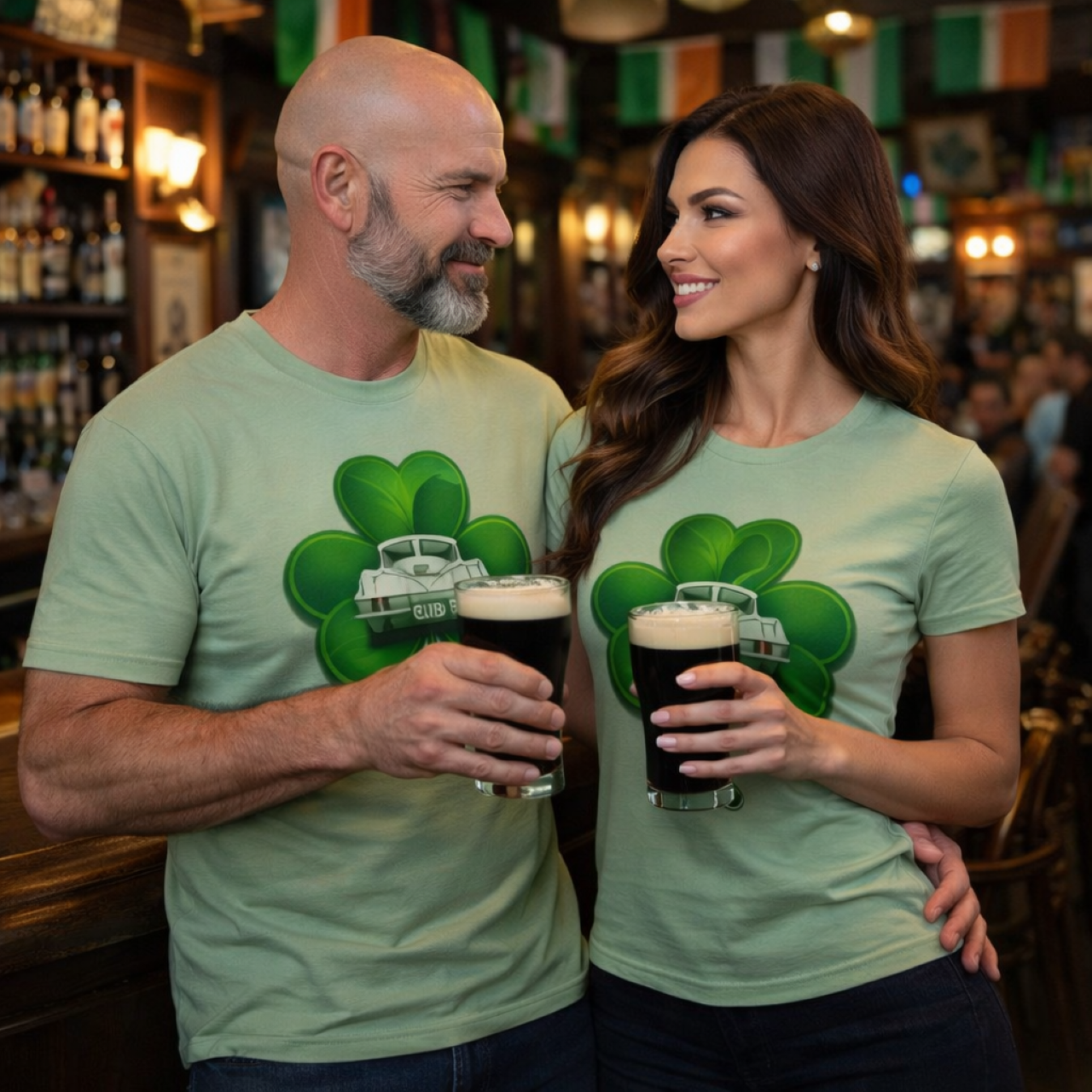 Lucky 65 Corvette Split Window St. Patrick’s Day T-Shirt – Retro Classic Car Shamrock Graphic Heavyweight Garment-Dyed Tee