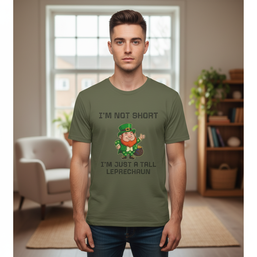 I'm Not Short I'm Just A Tall Leprechaun T-Shirt — Funny St. Patrick's Day Shirt product thumbnail image