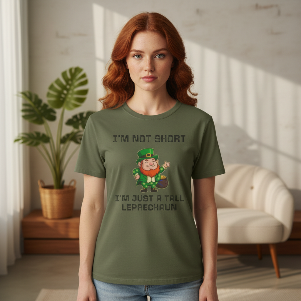 I'm Not Short I'm Just A Tall Leprechaun T-Shirt — Funny St. Patrick's Day Shirt product thumbnail image I'm Not Short I'm Just A Tall Leprechaun T-Shirt — Funny St. Patrick's Day Shirt product thumbnail image