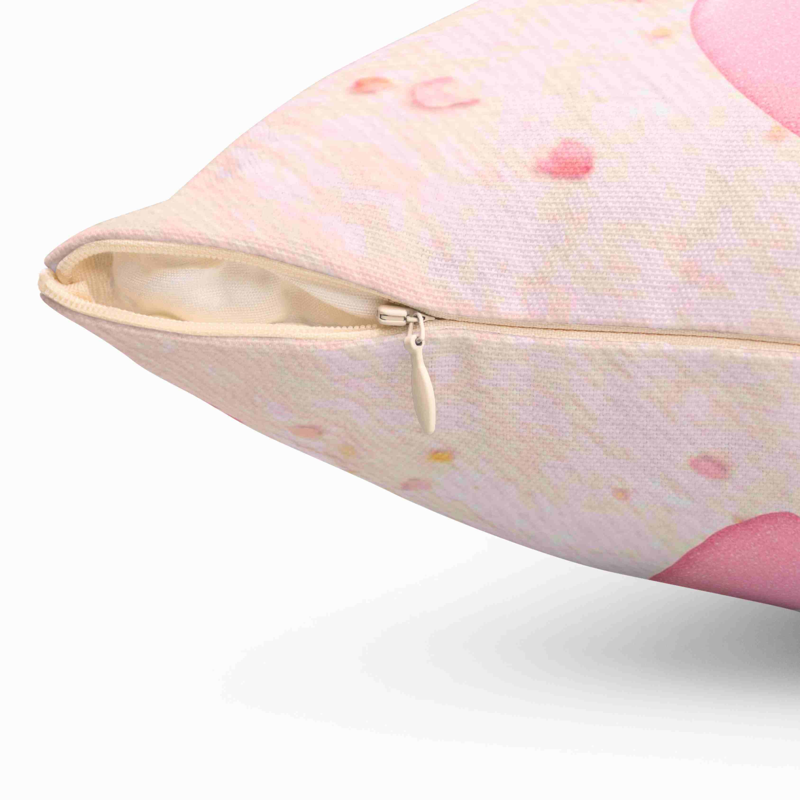 Floral Heart Cushion - Pink Blossom Decorative Throw Pillow for Holidays and Home Decor product thumbnail image