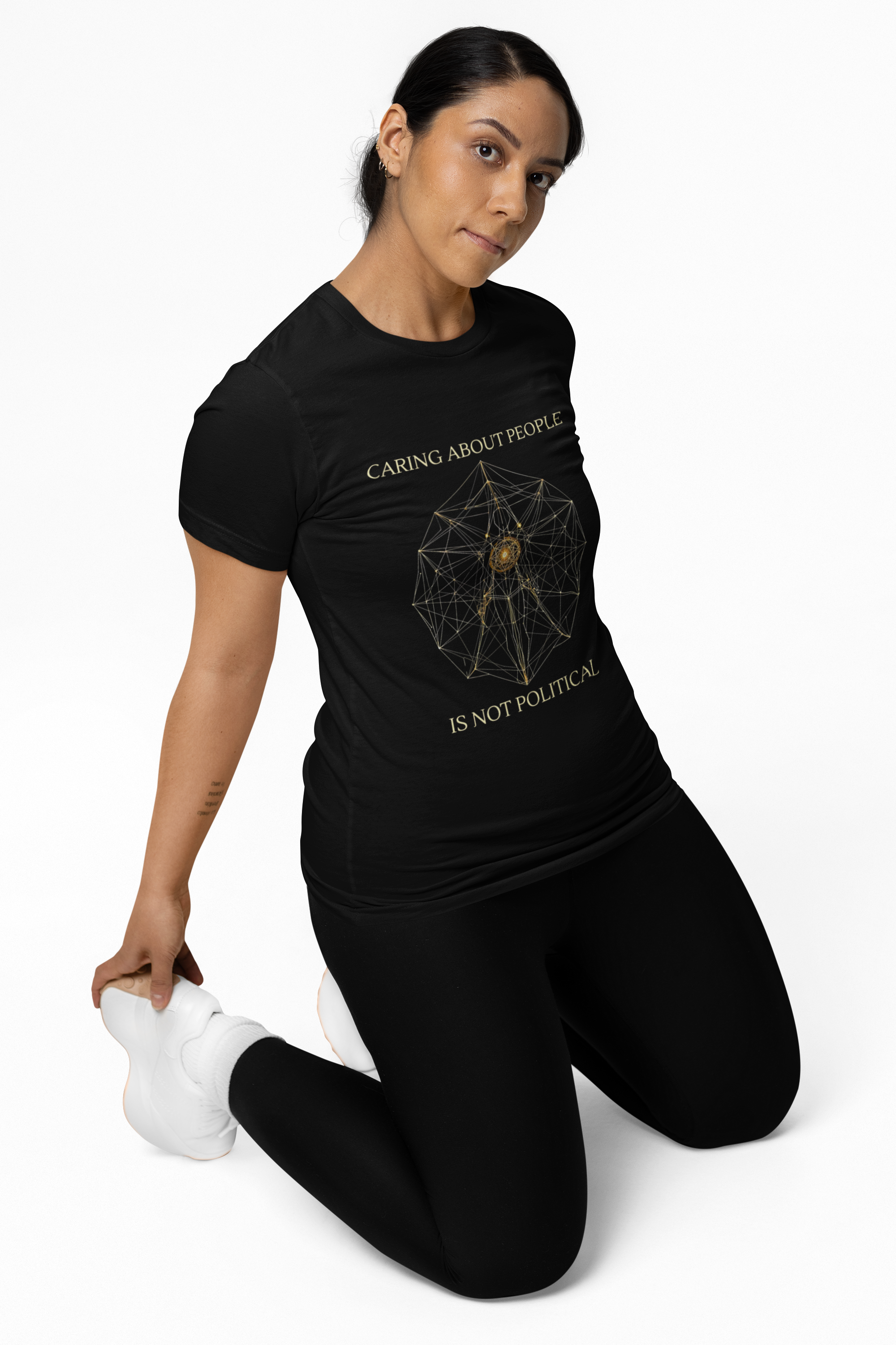 Caring About People Is Not Political // Geometric Sun Tee product thumbnail image