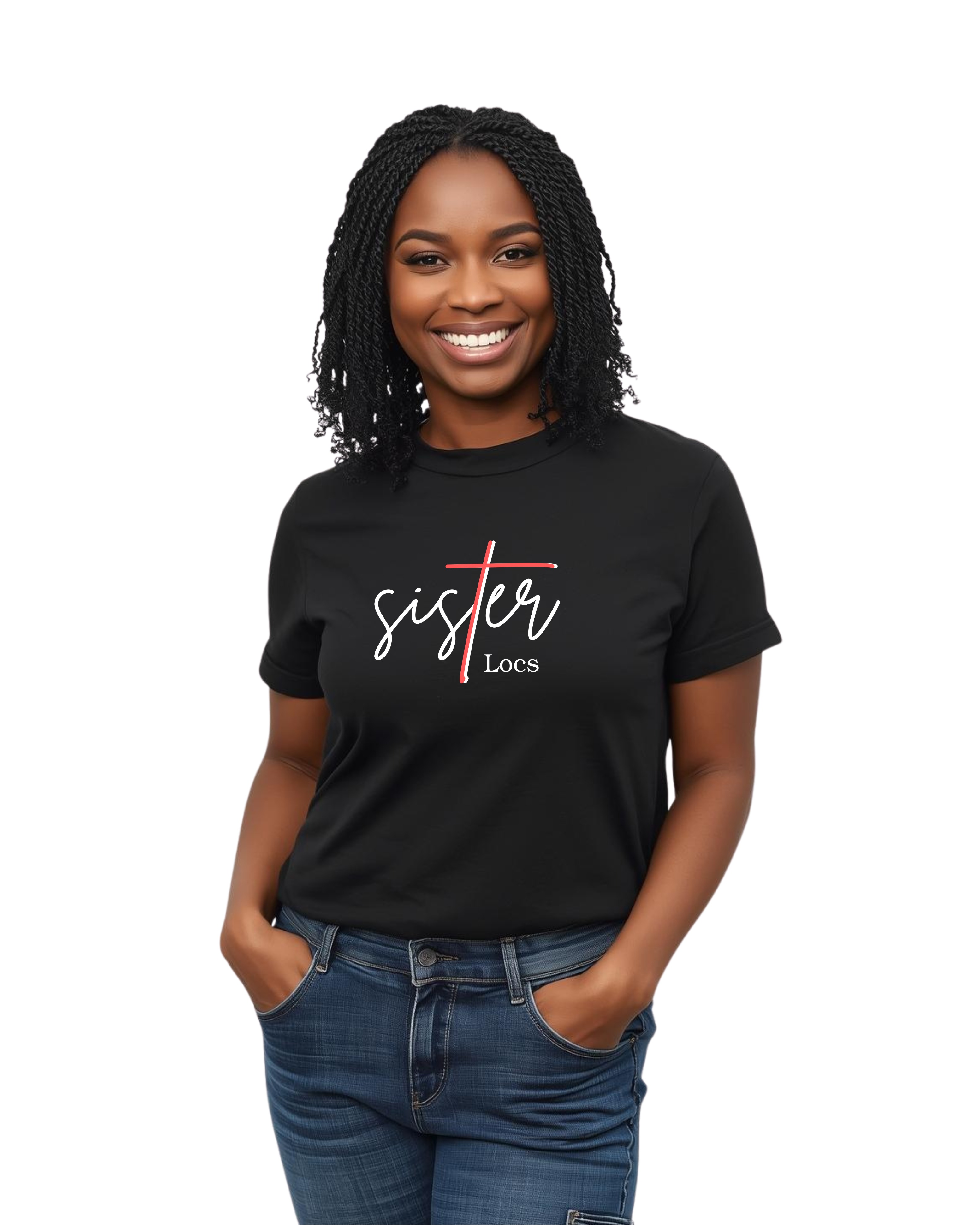 "Sister Locs" Christian Cross Dreadlock Appreciation Soft Graphic Tee Black Women Hairstyles product thumbnail image "Sister Locs" Christian Cross Dreadlock Appreciation Soft Graphic Tee Black Women Hairstyles product thumbnail image