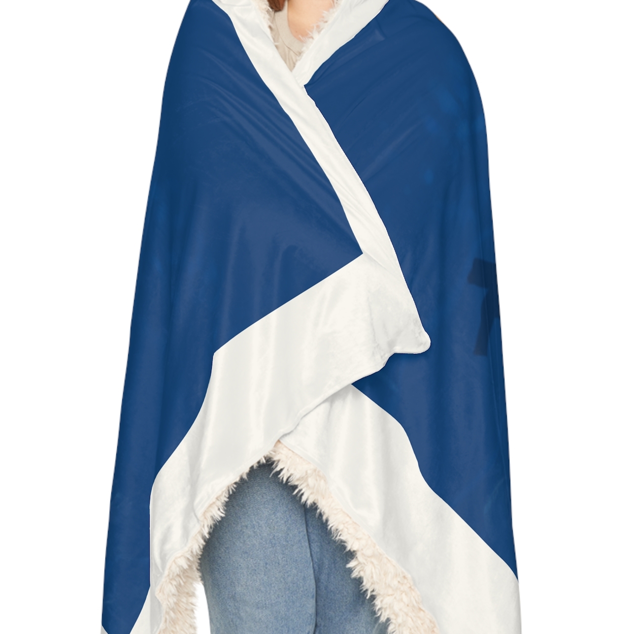 ANOINTED BLANKET/PRAYER MANTLE - Christian Cross Velveteen Plush Blanket — Religious Christian Throw with Draped White Cloth product thumbnail image