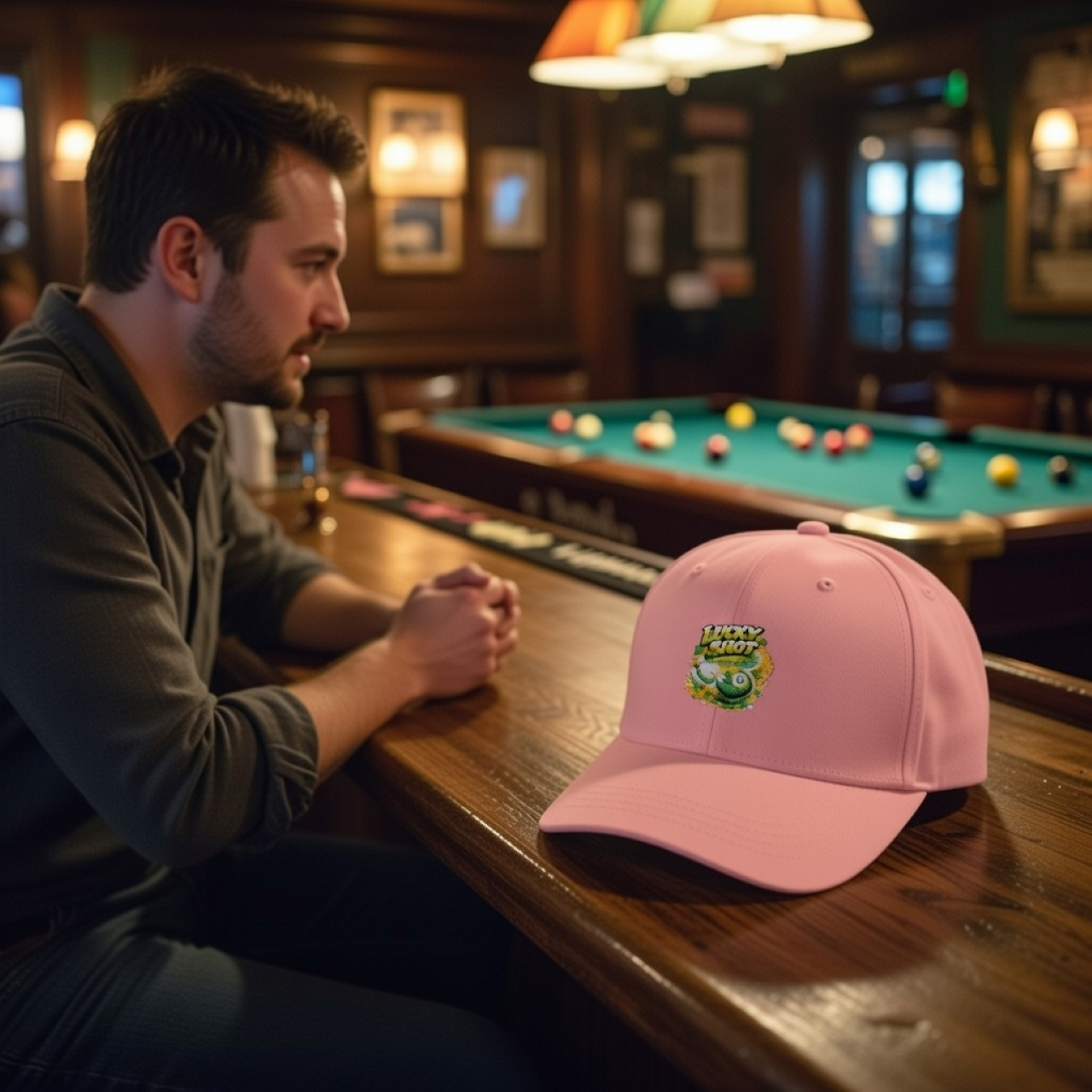 Lucky Shot Hat – Retro Pool Hall Cap product thumbnail image