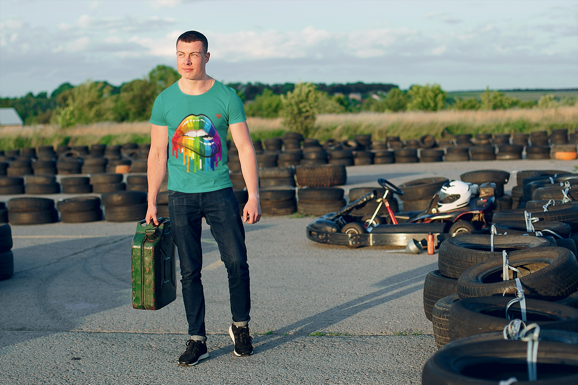 Kids Rainbow Heart T-Shirt — Colorful Layered Heart Design product thumbnail image