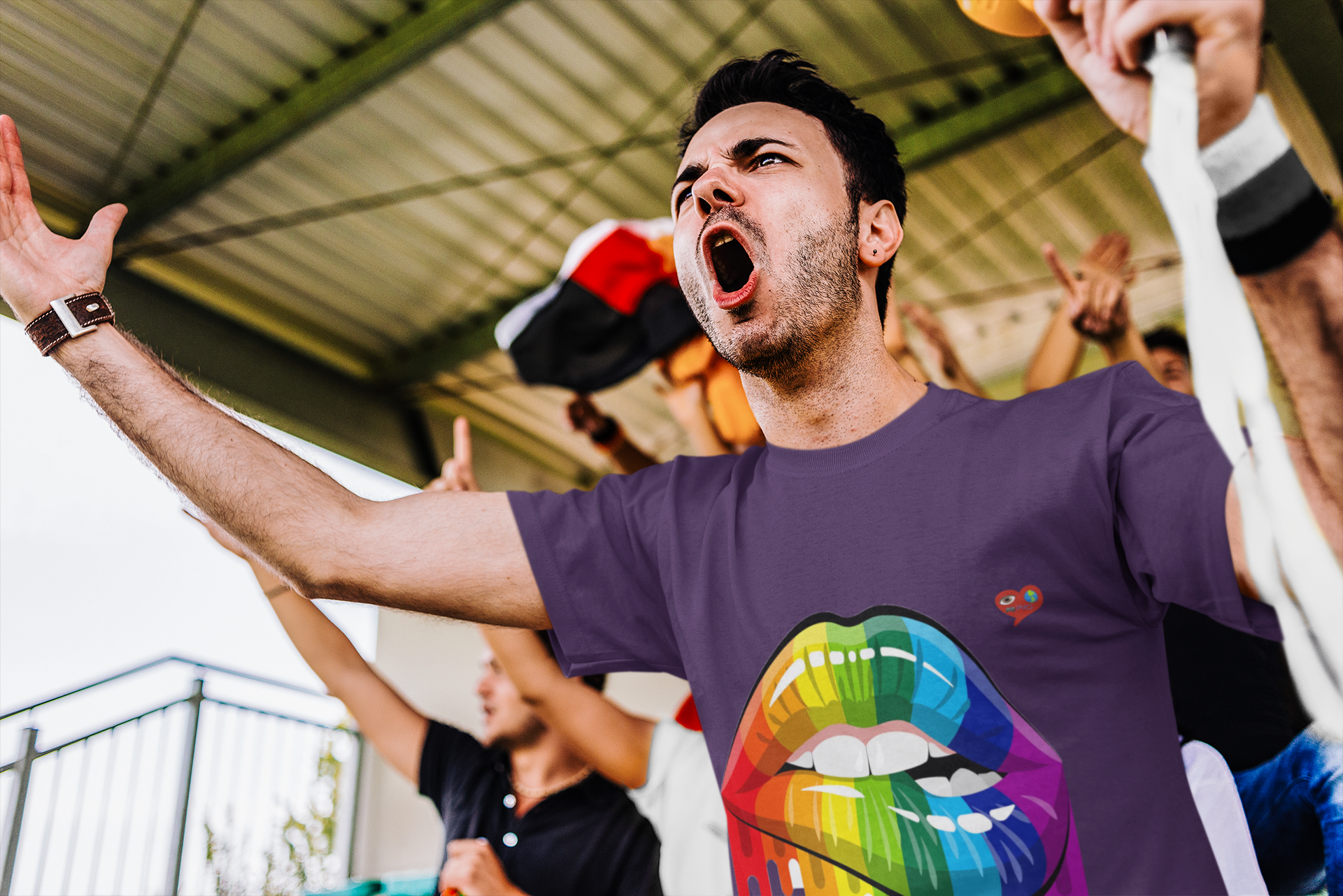 Kids Rainbow Heart T-Shirt — Colorful Layered Heart Design product thumbnail image