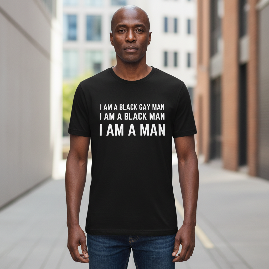 I AM A BLACK GAY MAN T-Shirt — 1995 Million Man March Pride Statement Tee