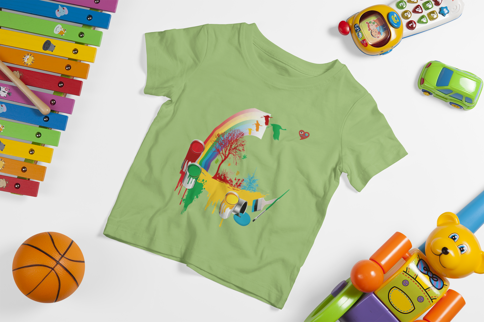 Kids T‑Shirt — Colorful Rainbow Paint Drip Design product thumbnail image Kids T‑Shirt — Colorful Rainbow Paint Drip Design product thumbnail image