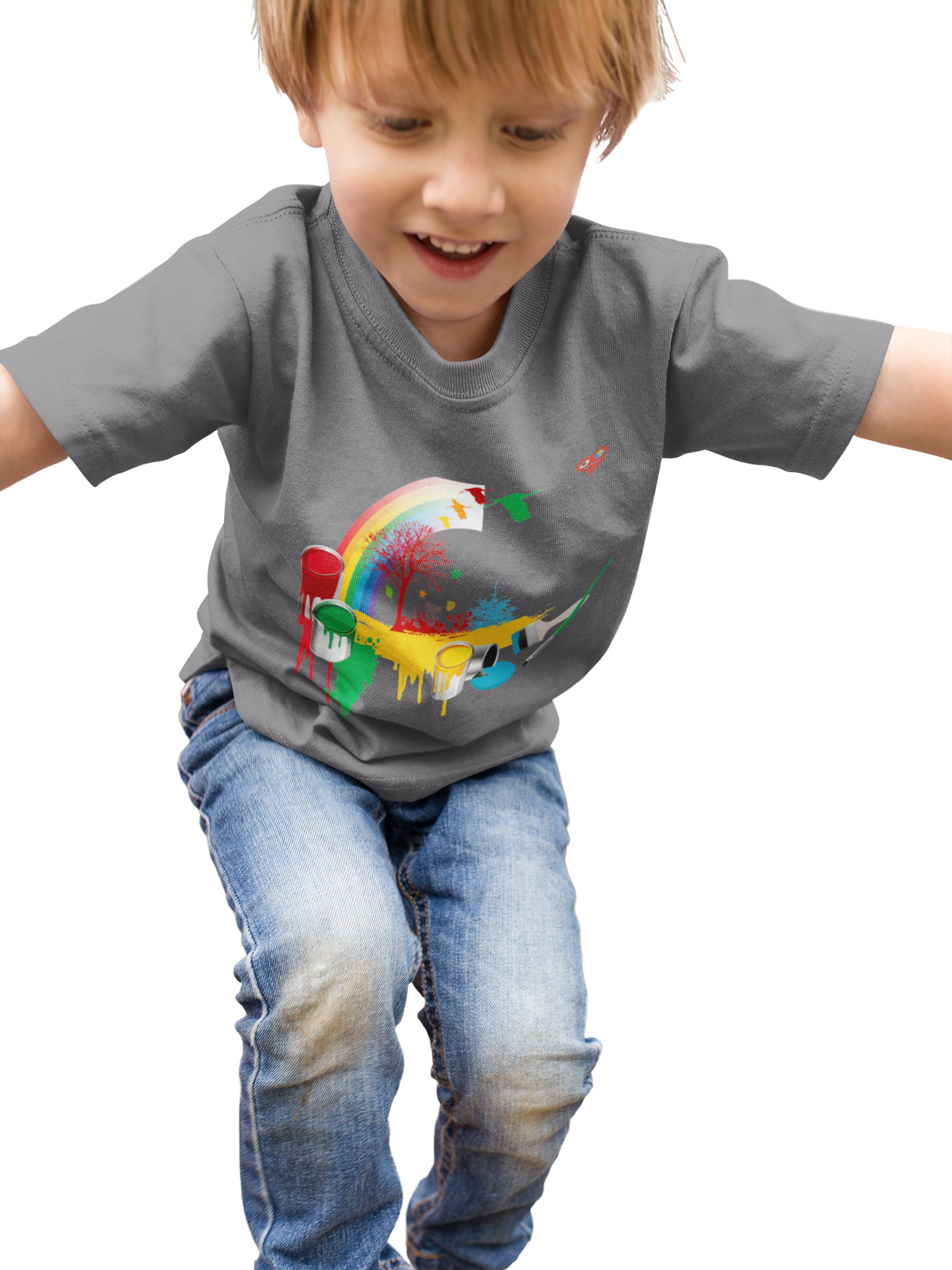 Kids T‑Shirt — Colorful Rainbow Paint Drip Design product thumbnail image