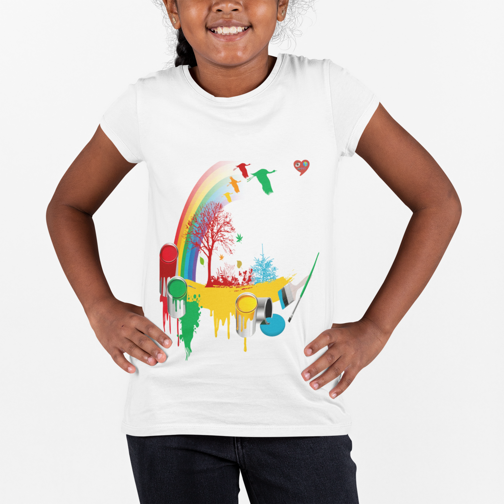 Kids T‑Shirt — Colorful Rainbow Paint Drip Design product thumbnail image Kids T‑Shirt — Colorful Rainbow Paint Drip Design product thumbnail image