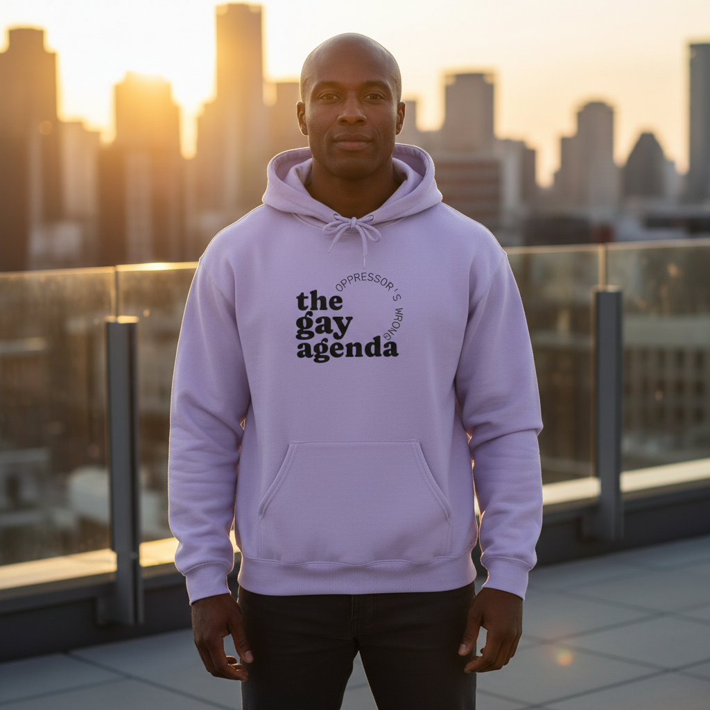 The Gay Agenda Hoodie — Oppressor's Wrong | LGBTQ+ Pride Statement Pullover product thumbnail image The Gay Agenda Hoodie — Oppressor's Wrong | LGBTQ+ Pride Statement Pullover product thumbnail image