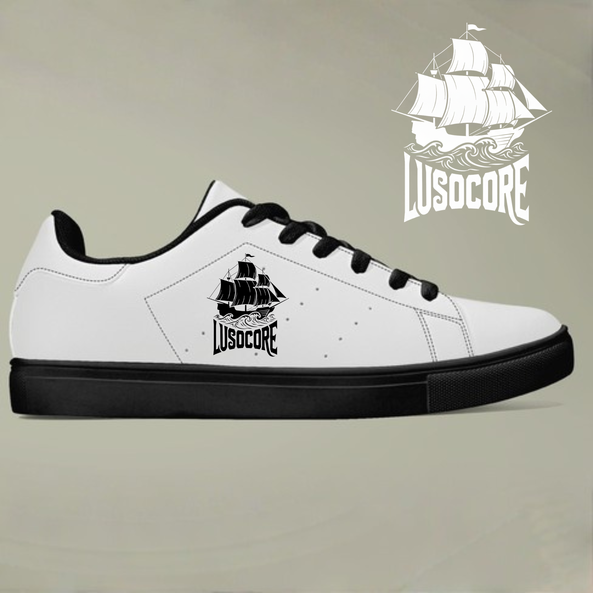 LusoCore Leather Low-Top Sneakers — Men's Casual Leather Sneakers product thumbnail image
