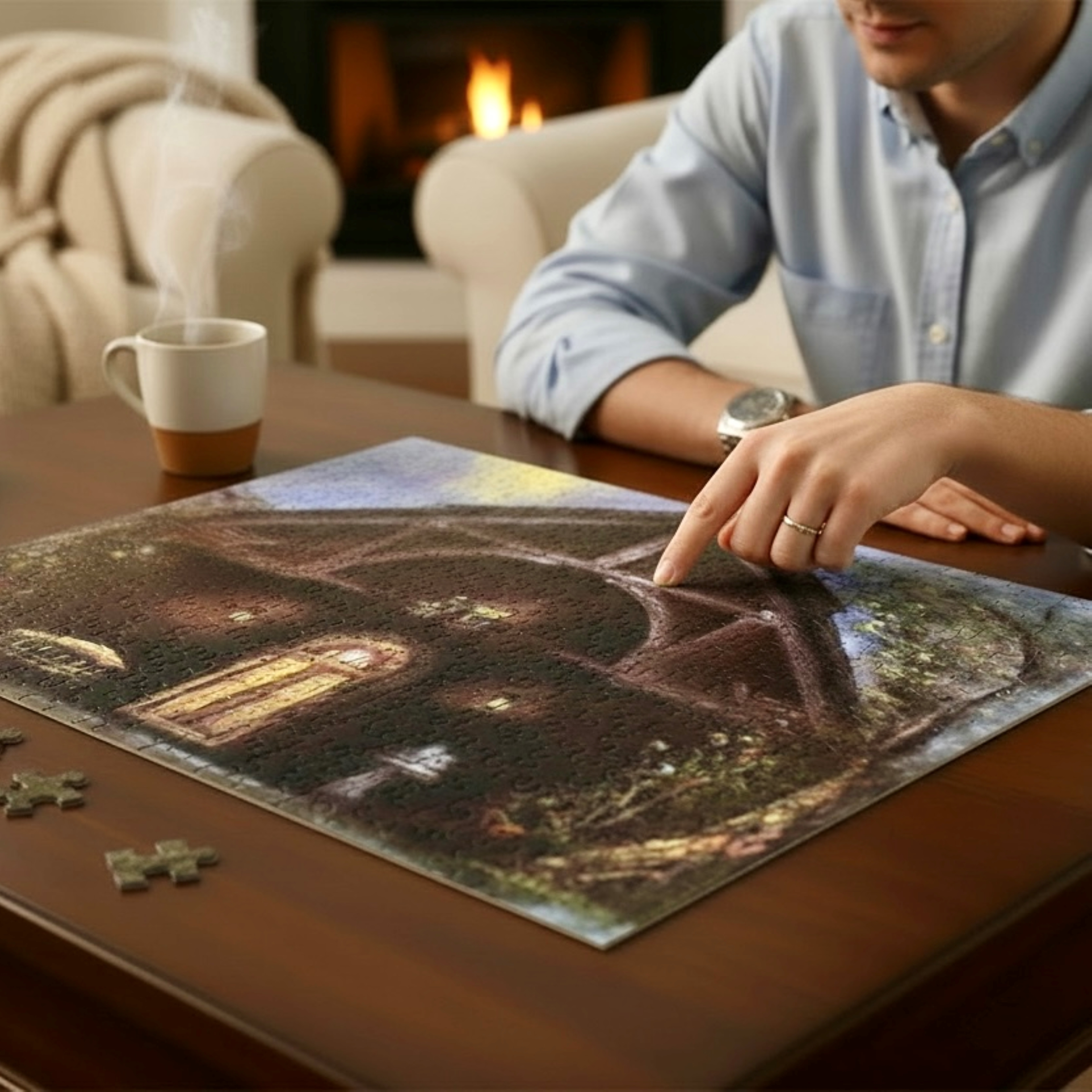 Doorway to Life 500-Piece Puzzle — Tranquil Cottage with Heavenly Light product thumbnail image Doorway to Life 500-Piece Puzzle — Tranquil Cottage with Heavenly Light product thumbnail image