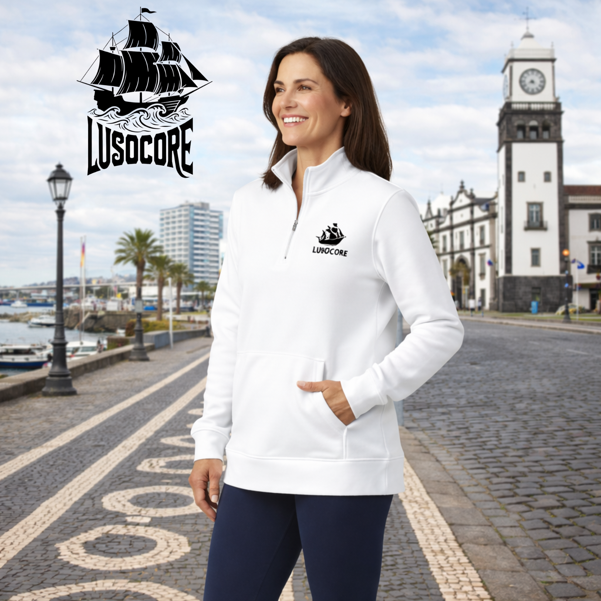 Vintage Black Ship LUSOCORE Quarter-Zip Pullover product thumbnail image Vintage Black Ship LUSOCORE Quarter-Zip Pullover product thumbnail image