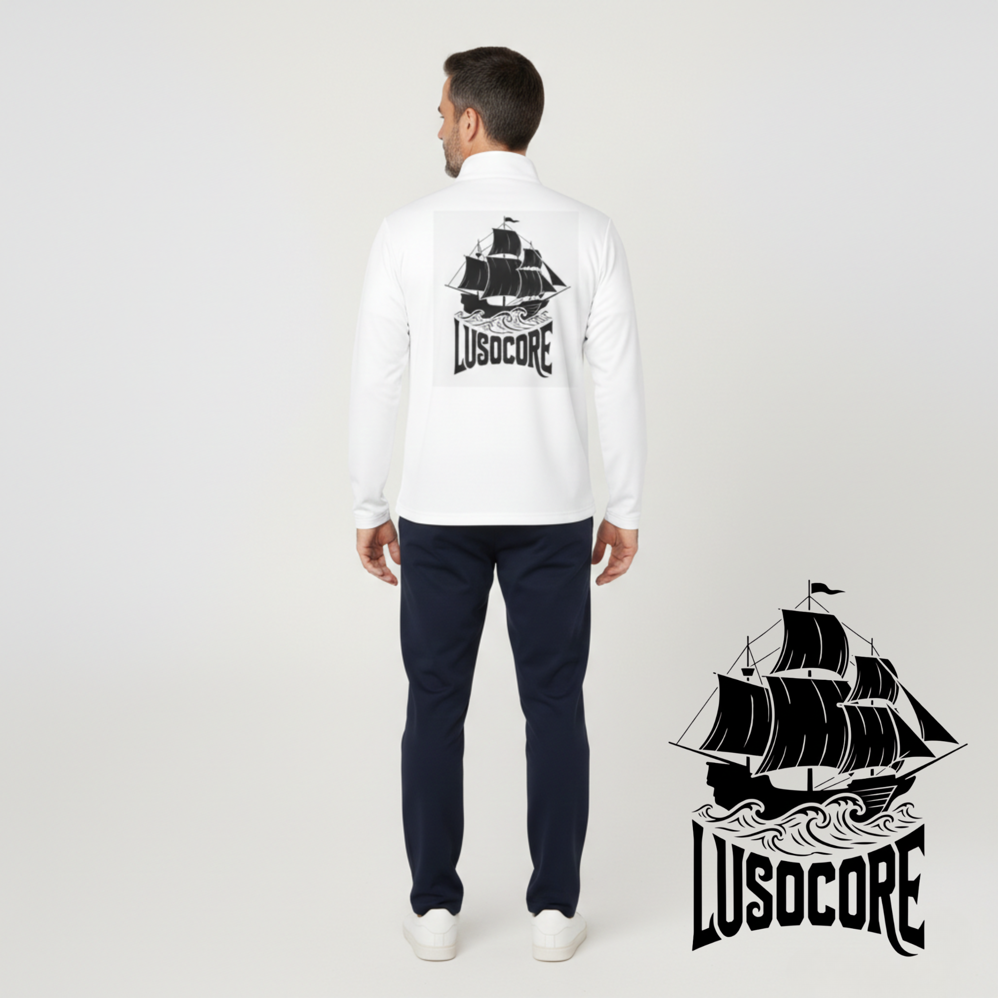 Vintage Black Ship LUSOCORE Quarter-Zip Pullover product thumbnail image Vintage Black Ship LUSOCORE Quarter-Zip Pullover product thumbnail image