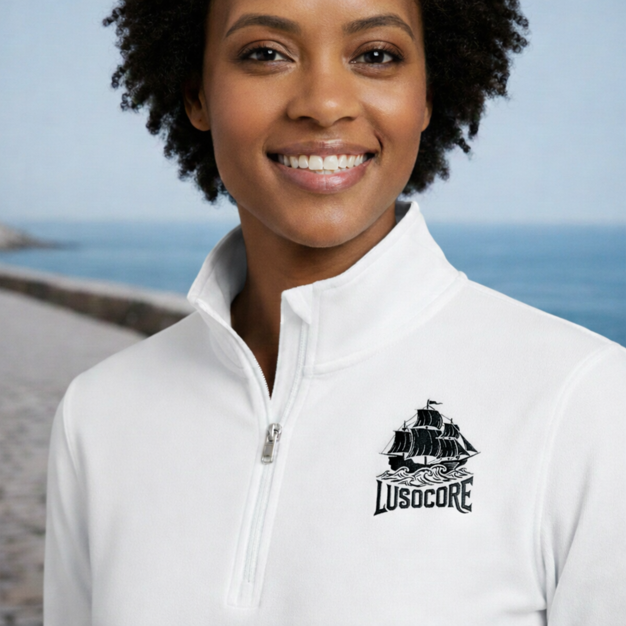 Vintage Black Ship LUSOCORE Quarter-Zip Pullover product thumbnail image Vintage Black Ship LUSOCORE Quarter-Zip Pullover product thumbnail image