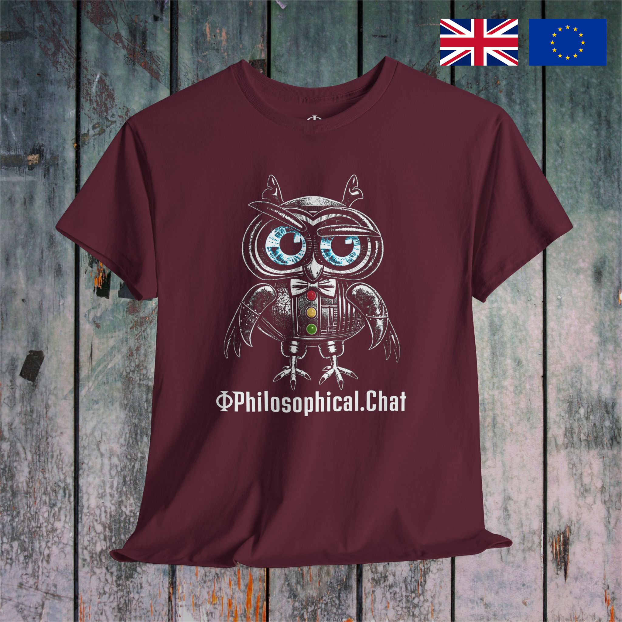 Philosophical Owl, UK Stock - Unisex T-Shirt product thumbnail image