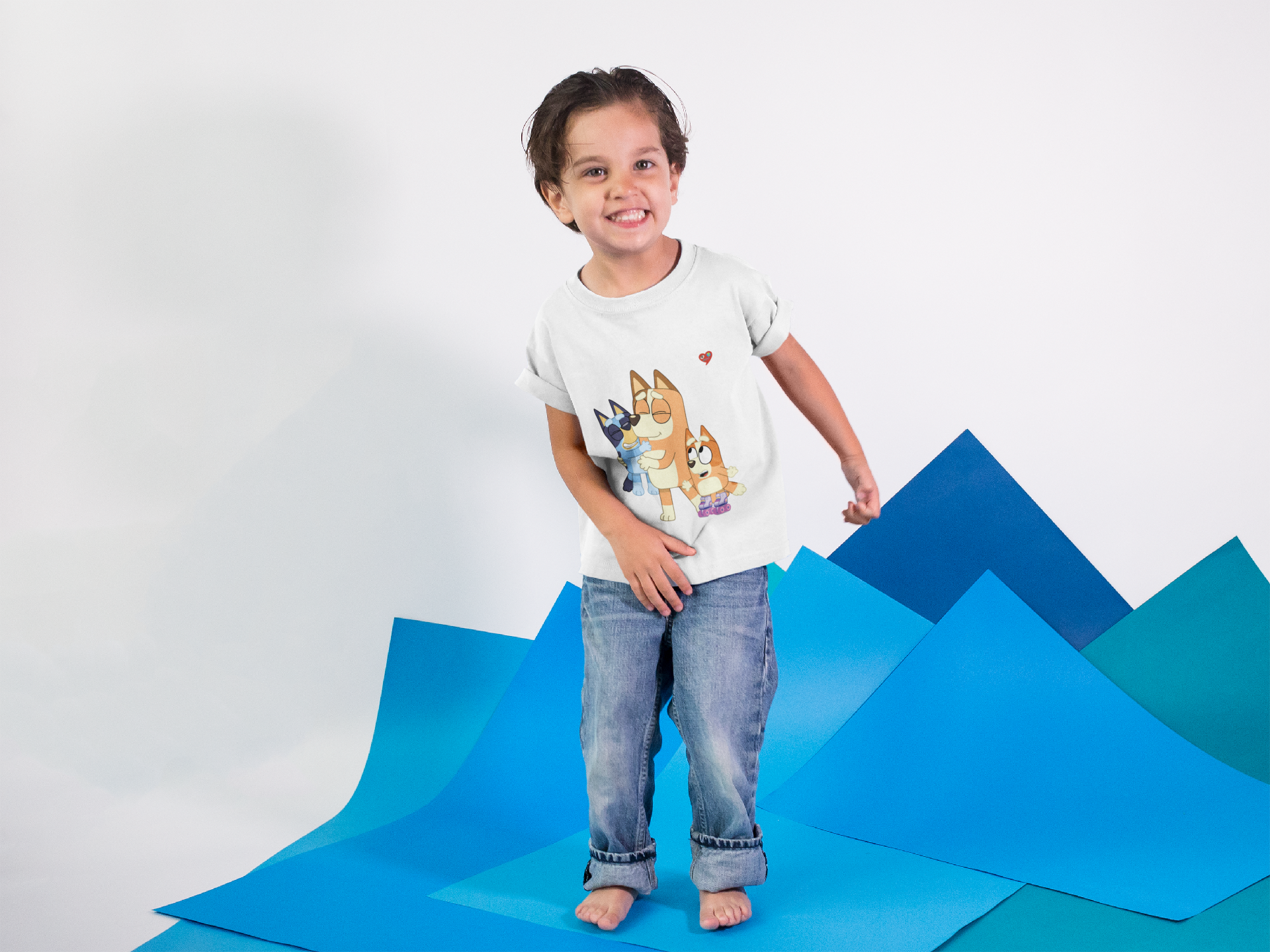 Kids Tee — Cute Bluey Family Hug Design product thumbnail image