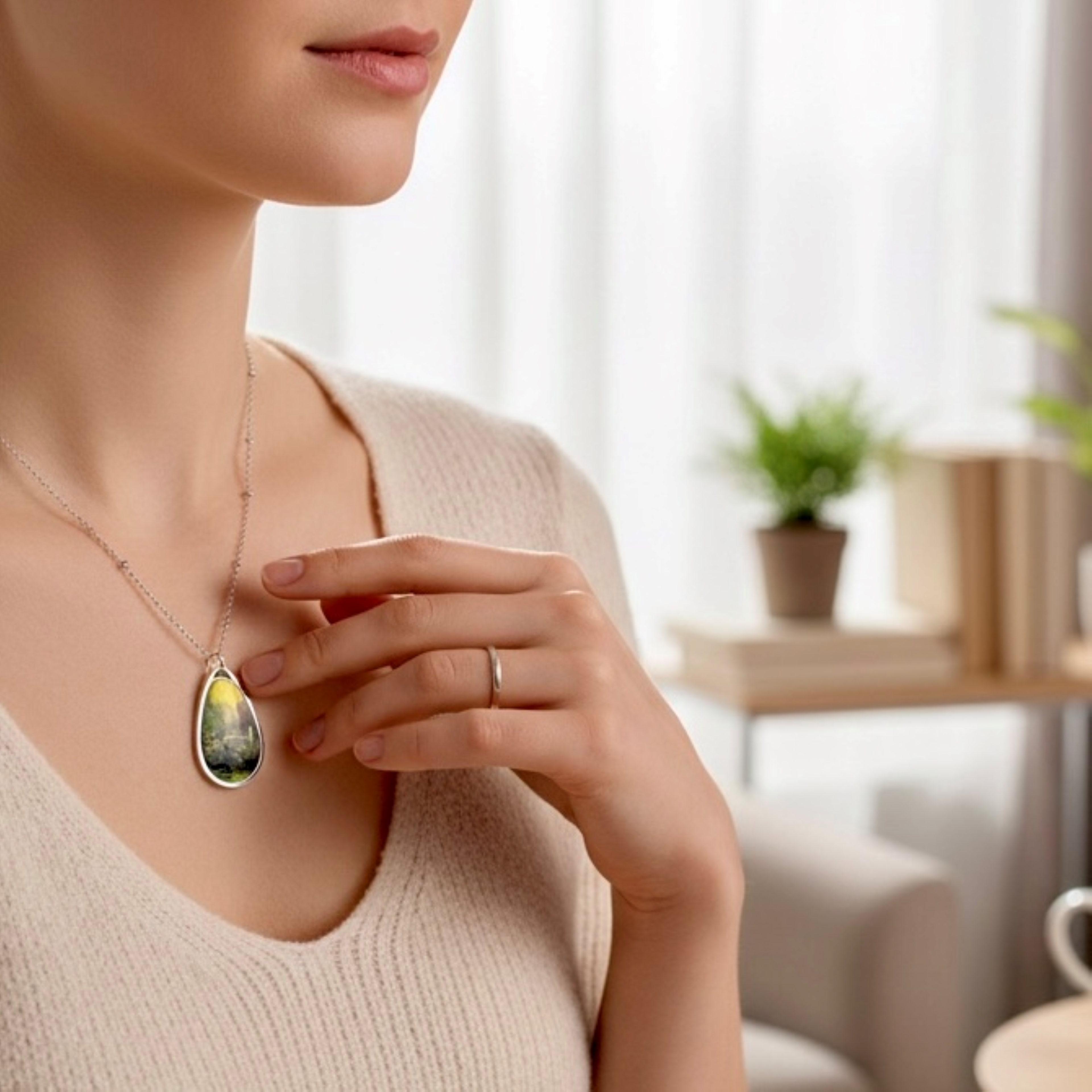 Always and Forever Oval Necklace — Romantic 'Lovers Retreat' Pendant product thumbnail image Always and Forever Oval Necklace — Romantic 'Lovers Retreat' Pendant product thumbnail image