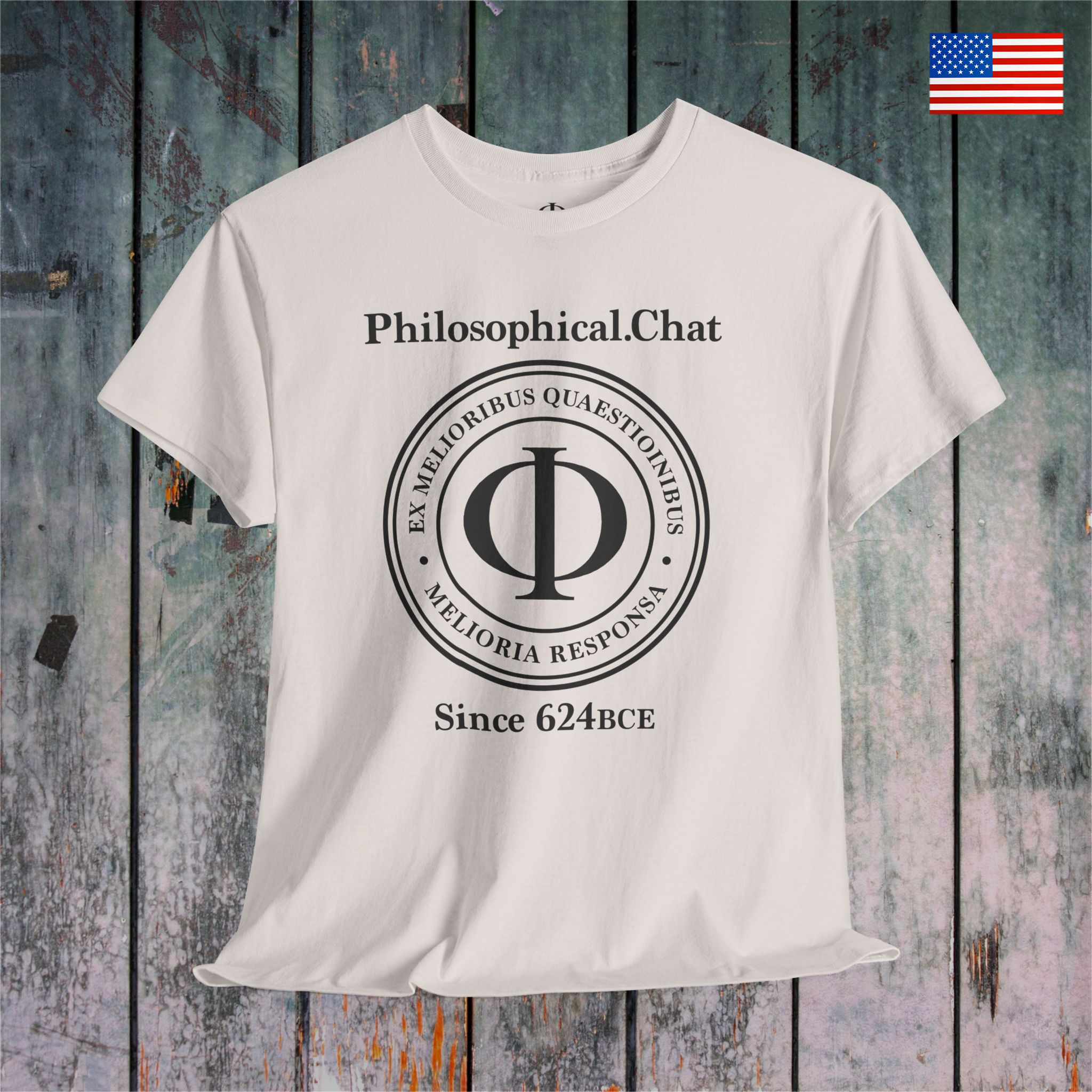 Philosophical Motto, US Stock. light colors - Unisex T-shirt product thumbnail image Philosophical Motto, US Stock. light colors - Unisex T-shirt product thumbnail image