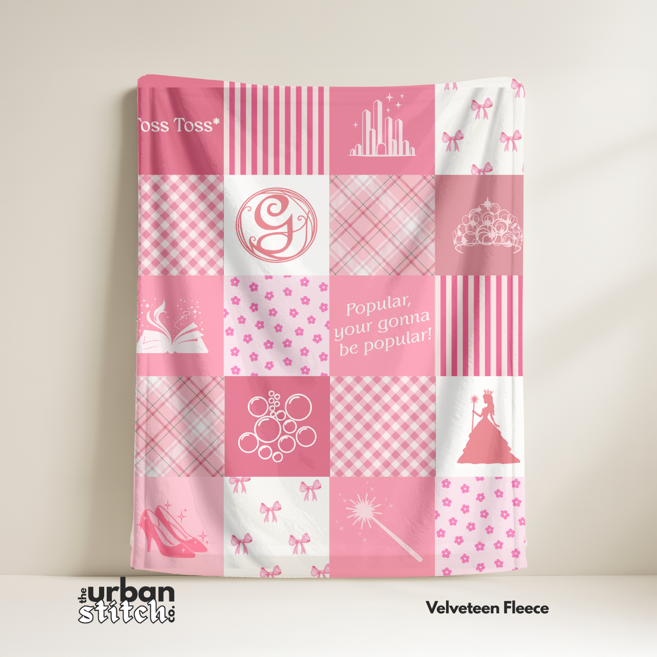 Glinda: Wicked-Inspired Velveteen Fleece Blanket