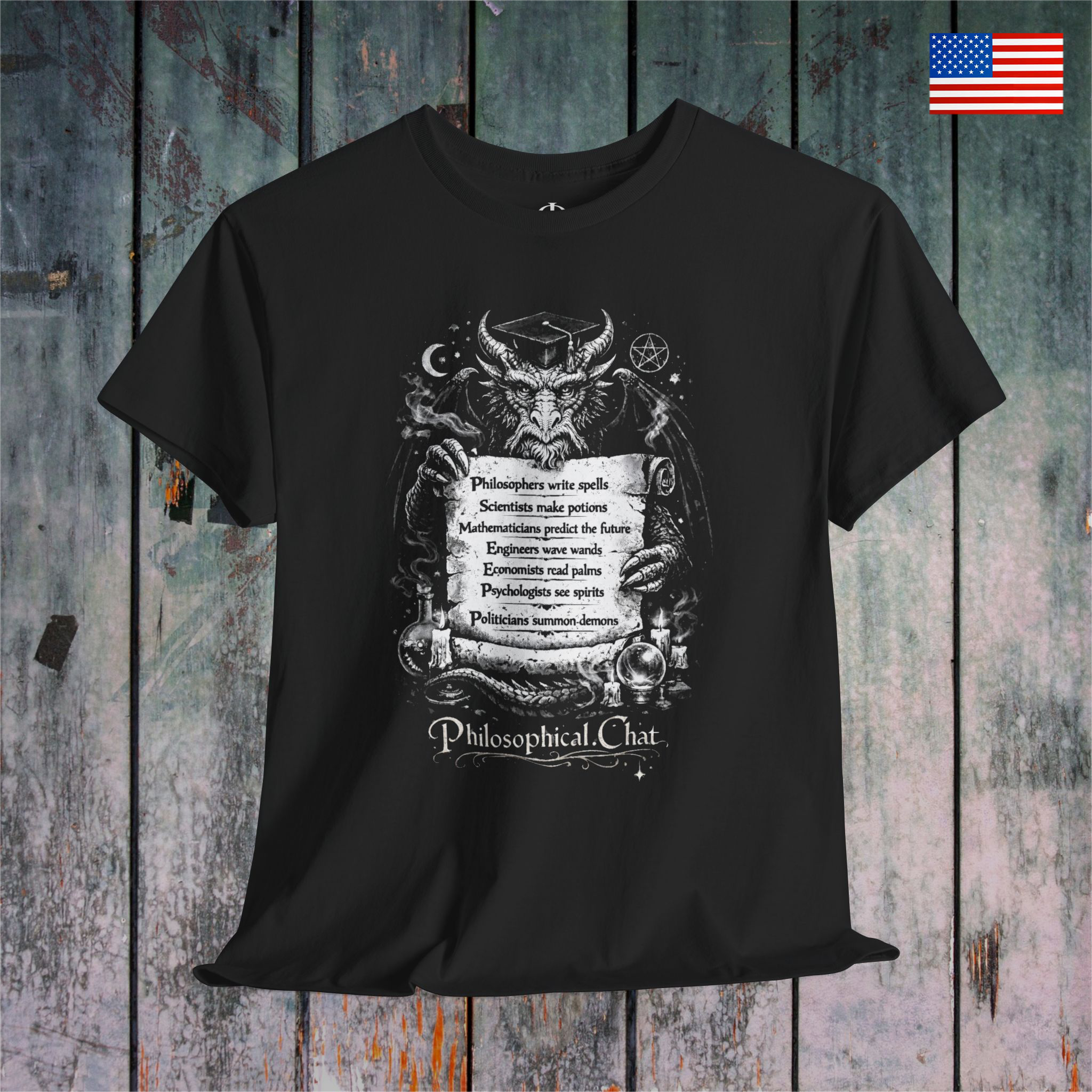 Philosophical Dragon, US Stock - Unisex T‑Shirt product thumbnail image Philosophical Dragon, US Stock - Unisex T‑Shirt product thumbnail image