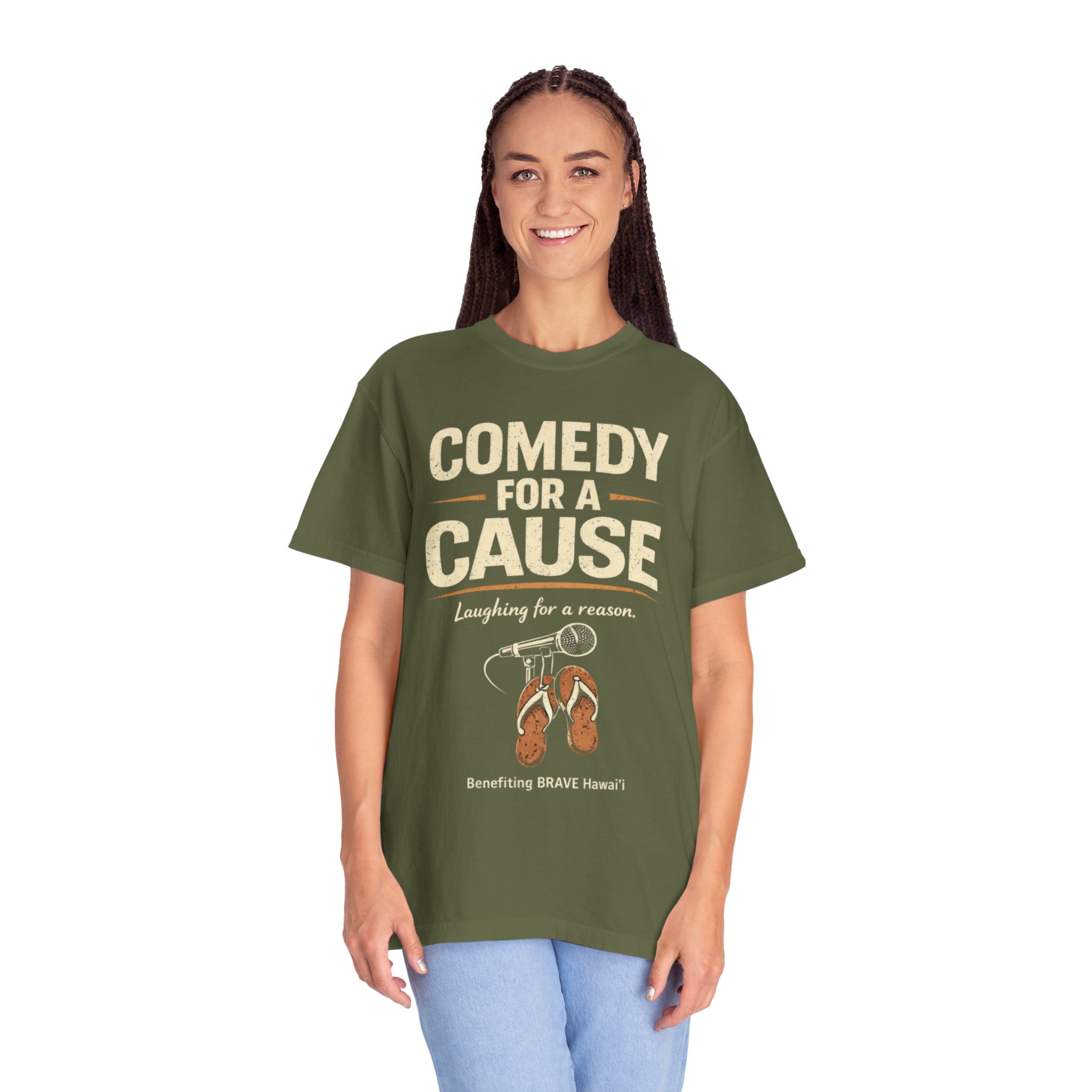 Comedy for a Cause T‑Shirt — Fundraiser Graphic Tee with Flip‑Flop Design product thumbnail image Comedy for a Cause T‑Shirt — Fundraiser Graphic Tee with Flip‑Flop Design product thumbnail image
