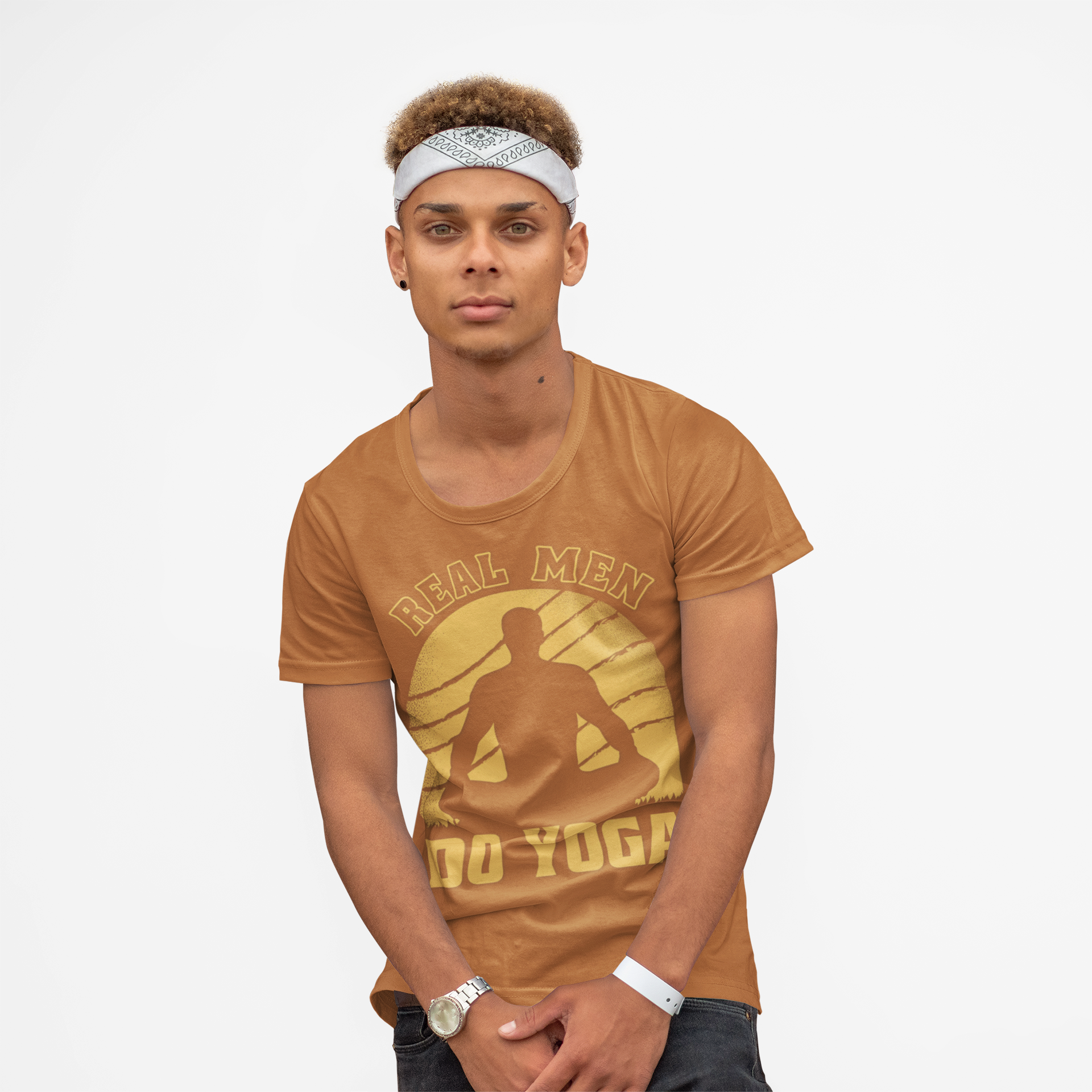 Real Men Do Yoga T-Shirt — Men's Yoga Graphic Tee product thumbnail image