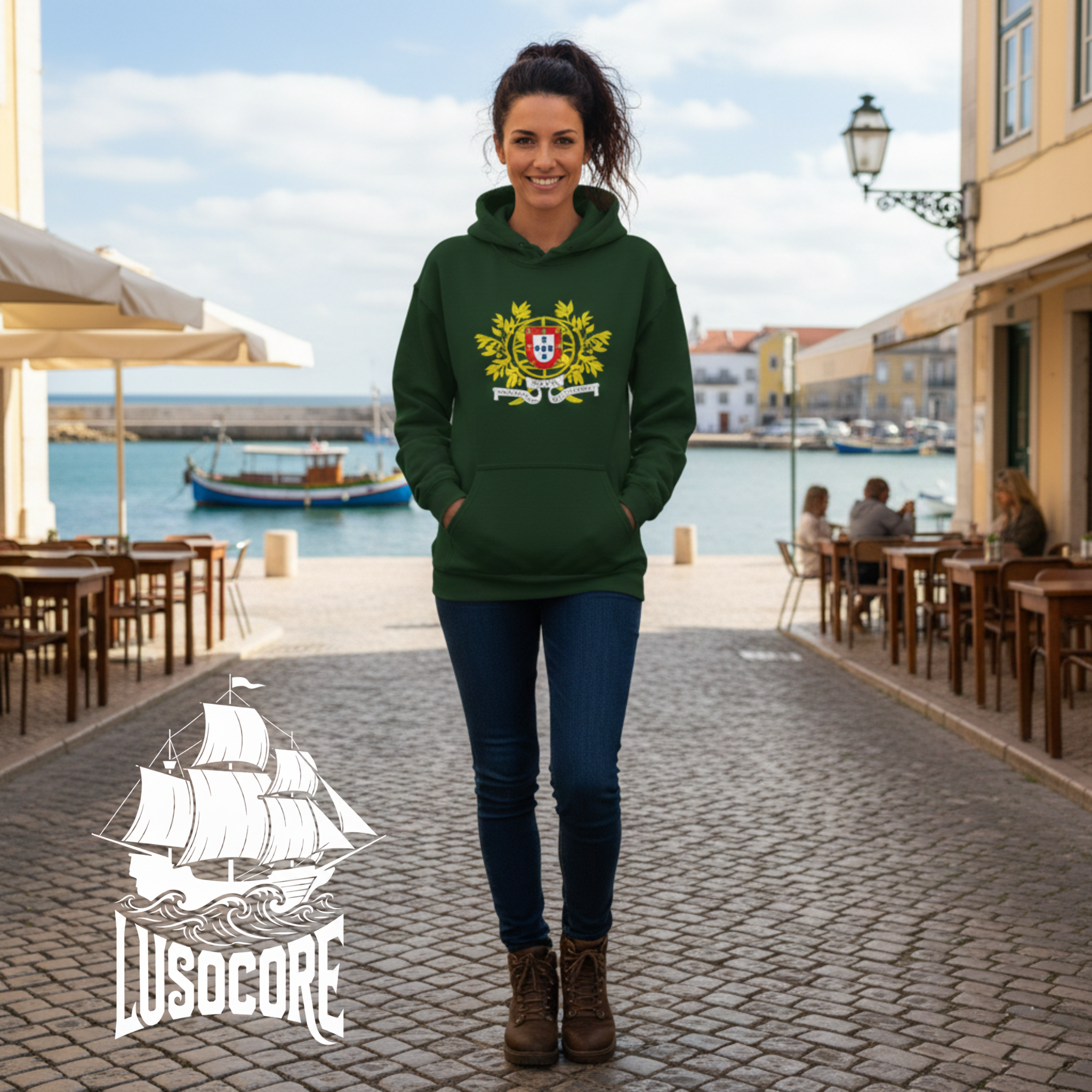 Portugal Coat of Arms Hoodie — Portuguese Crest National Flag Pullover product thumbnail image Portugal Coat of Arms Hoodie — Portuguese Crest National Flag Pullover product thumbnail image