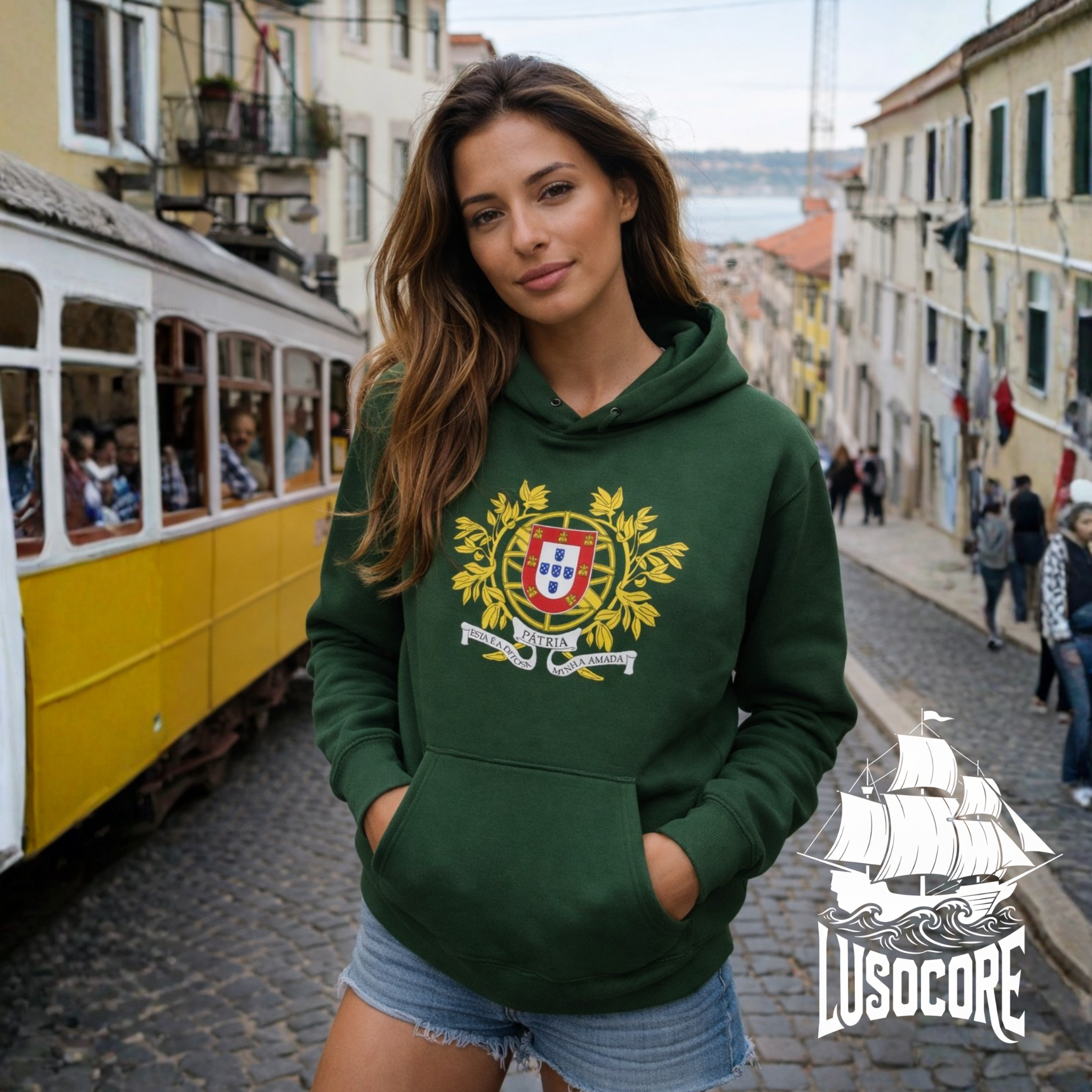 Portugal Coat of Arms Hoodie — Portuguese Crest National Flag Pullover