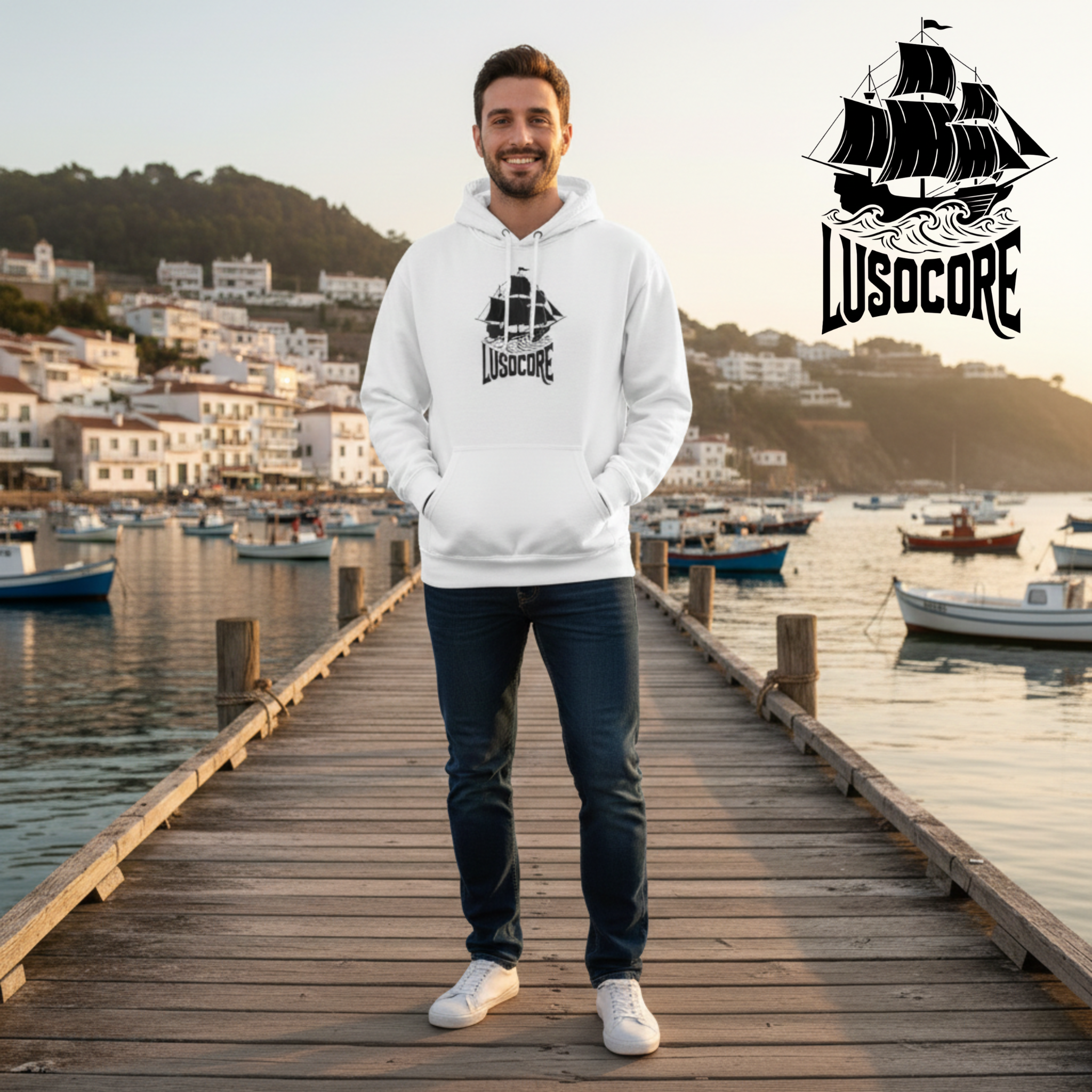 White LusoCore Hoodie product thumbnail image White LusoCore Hoodie product thumbnail image