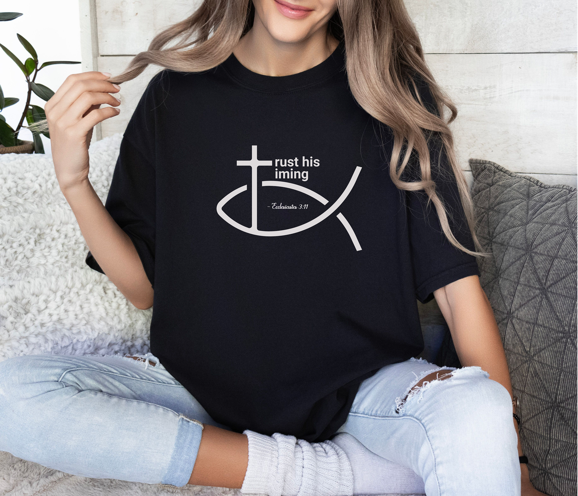 Christian Fish Graphic T-Shirt — Subtle Ichthys Faith Tee product thumbnail image