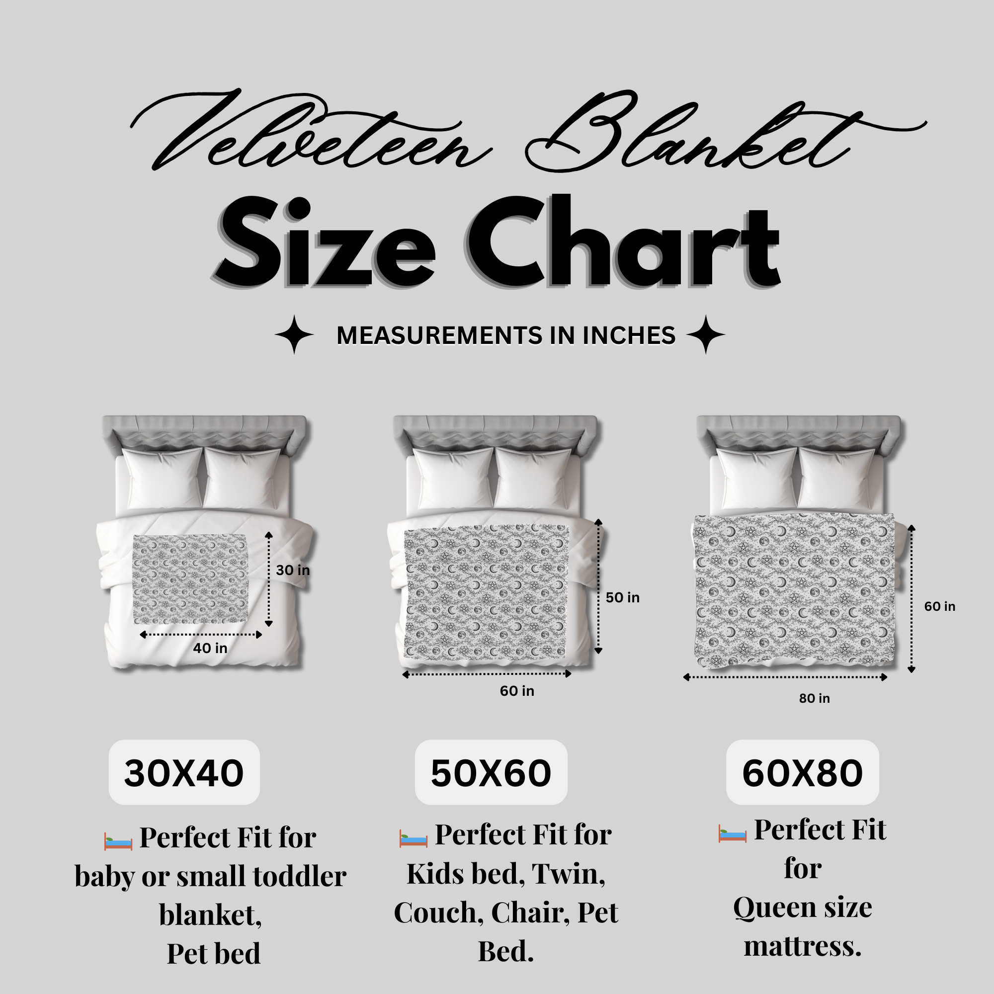 Witch Moon Pentagram Velveteen Blanket, Crescent Moon Pagan Blanket, Cozy Witch Home Decor product thumbnail image