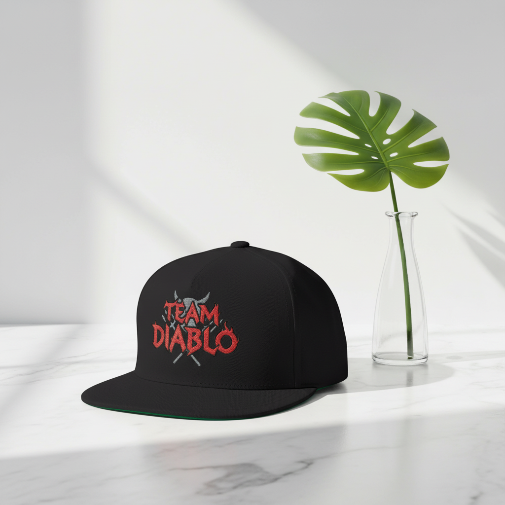 Team Diablo Embroidered Flat Bill Cap product thumbnail image Team Diablo Embroidered Flat Bill Cap product thumbnail image